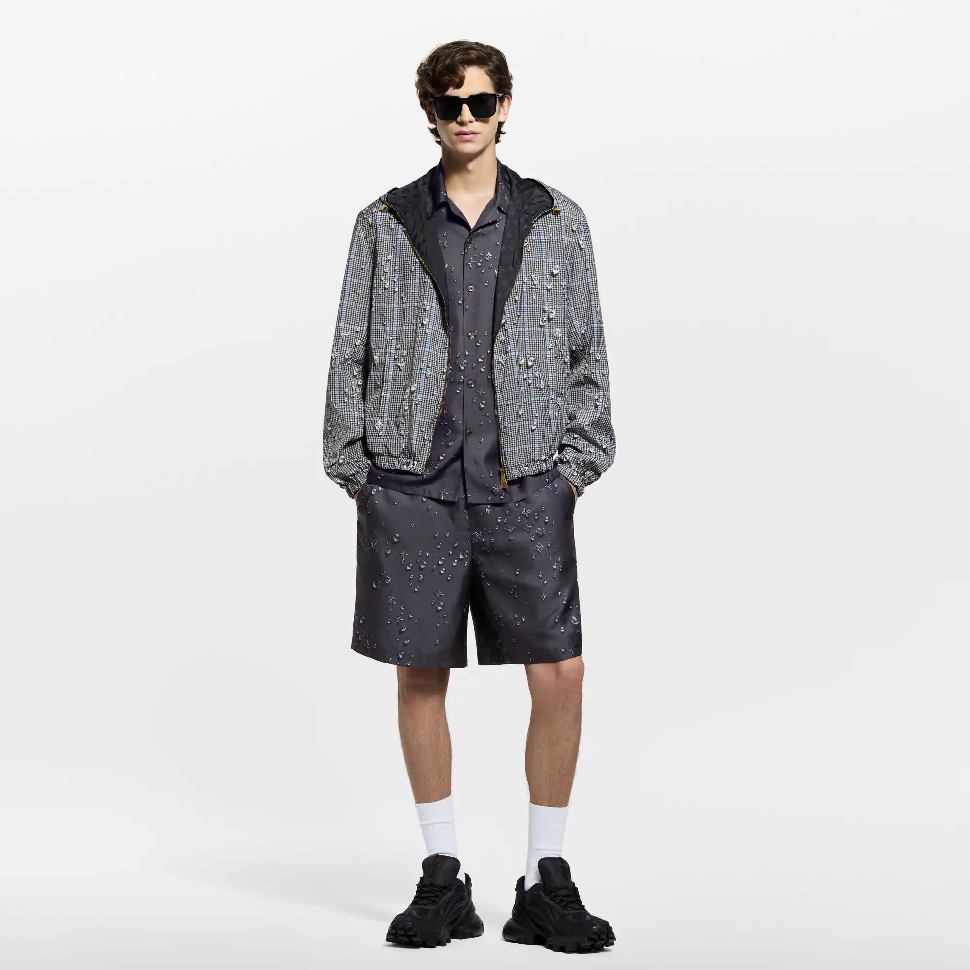 LV Monogram Reversible Windbreaker Raindrop Black — view 3