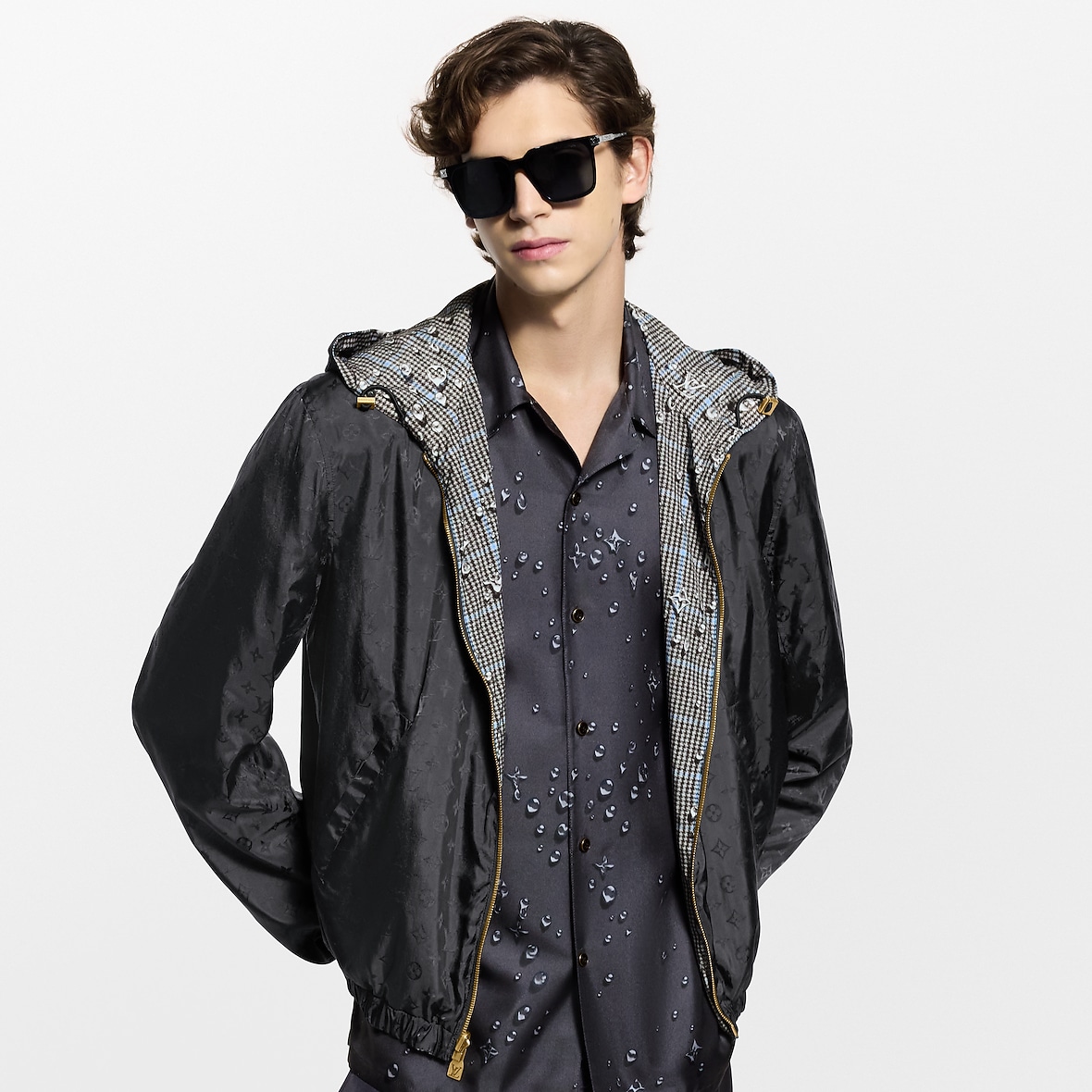 LV Monogram Reversible Windbreaker Raindrop Black — view 5