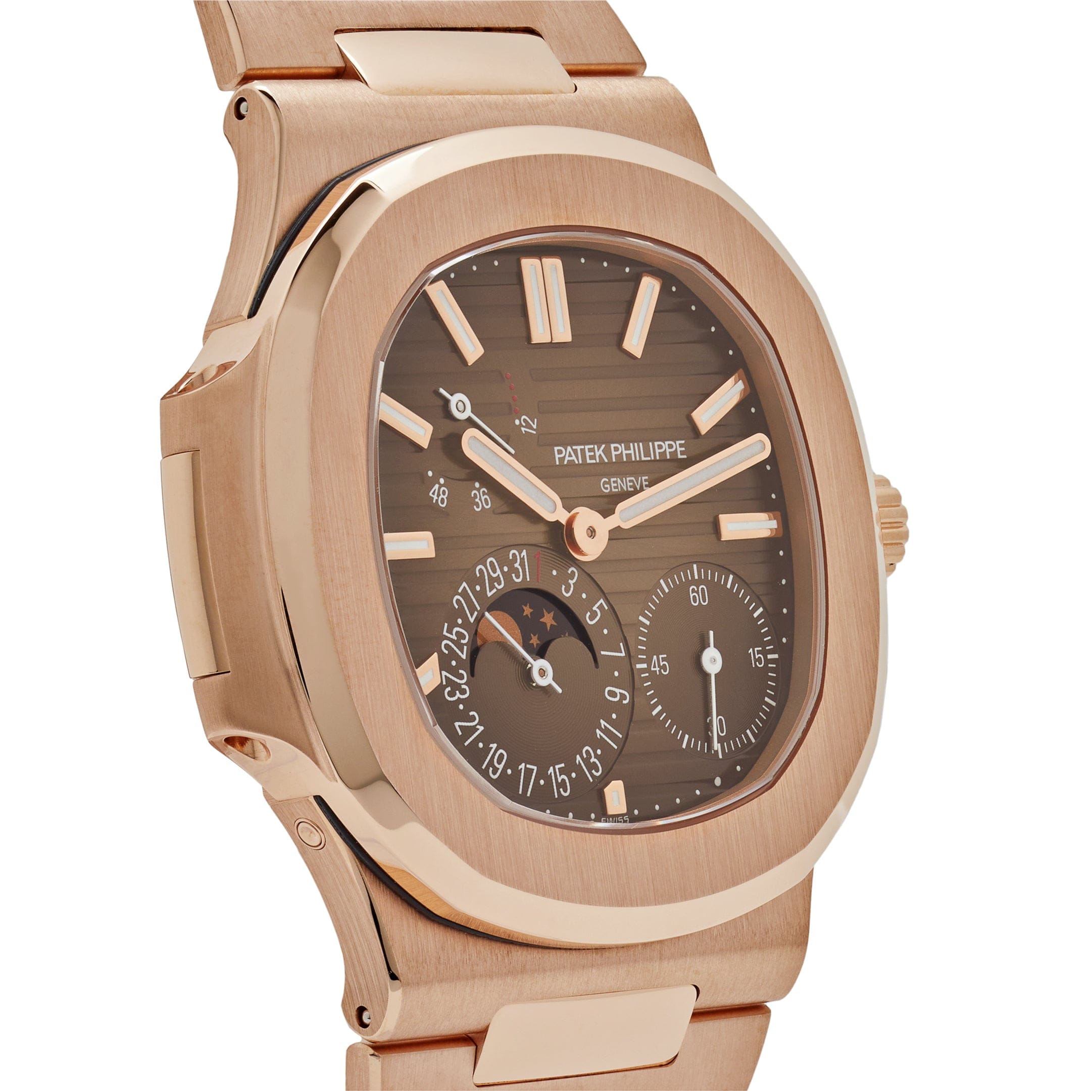 Patek Philippe Nautilus 5712/1R-001, — Sunburst Brown Dial, Rose Gold — view 3