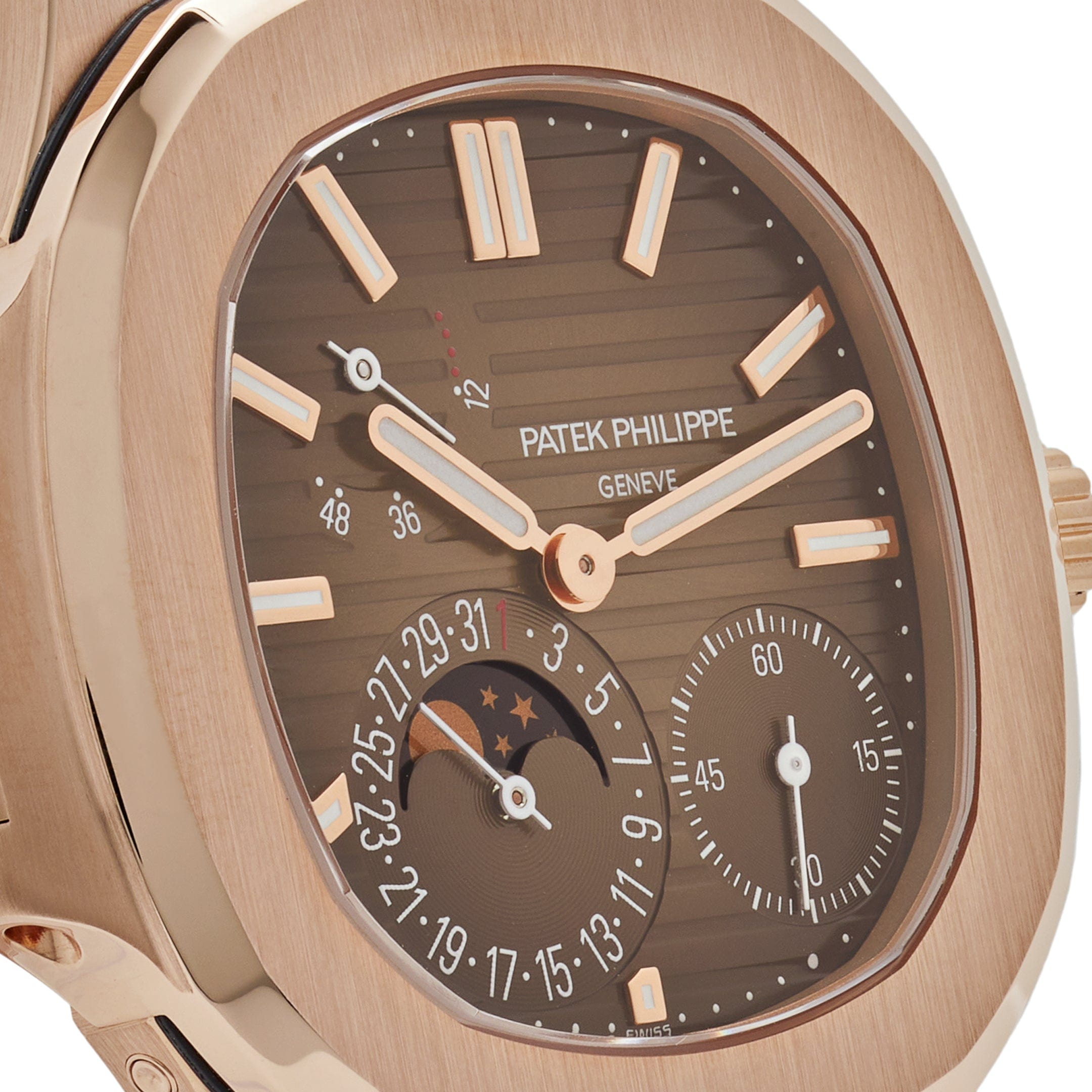 Patek Philippe Nautilus 5712/1R-001, — Sunburst Brown Dial, Rose Gold — view 4