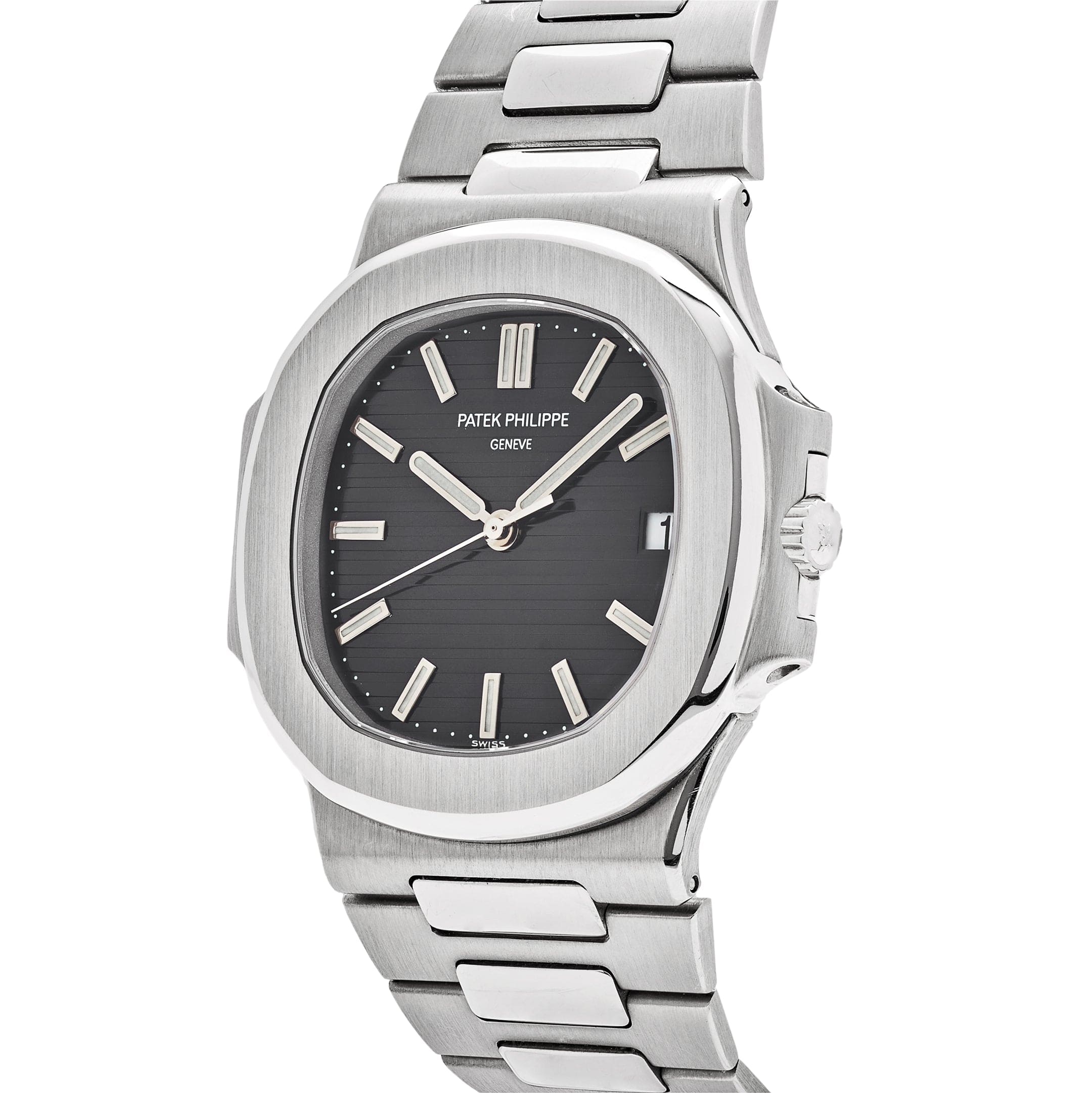 Patek Philippe Nautilus 3711/1G-001, — Glossy Black Dial, White Gold — view 3