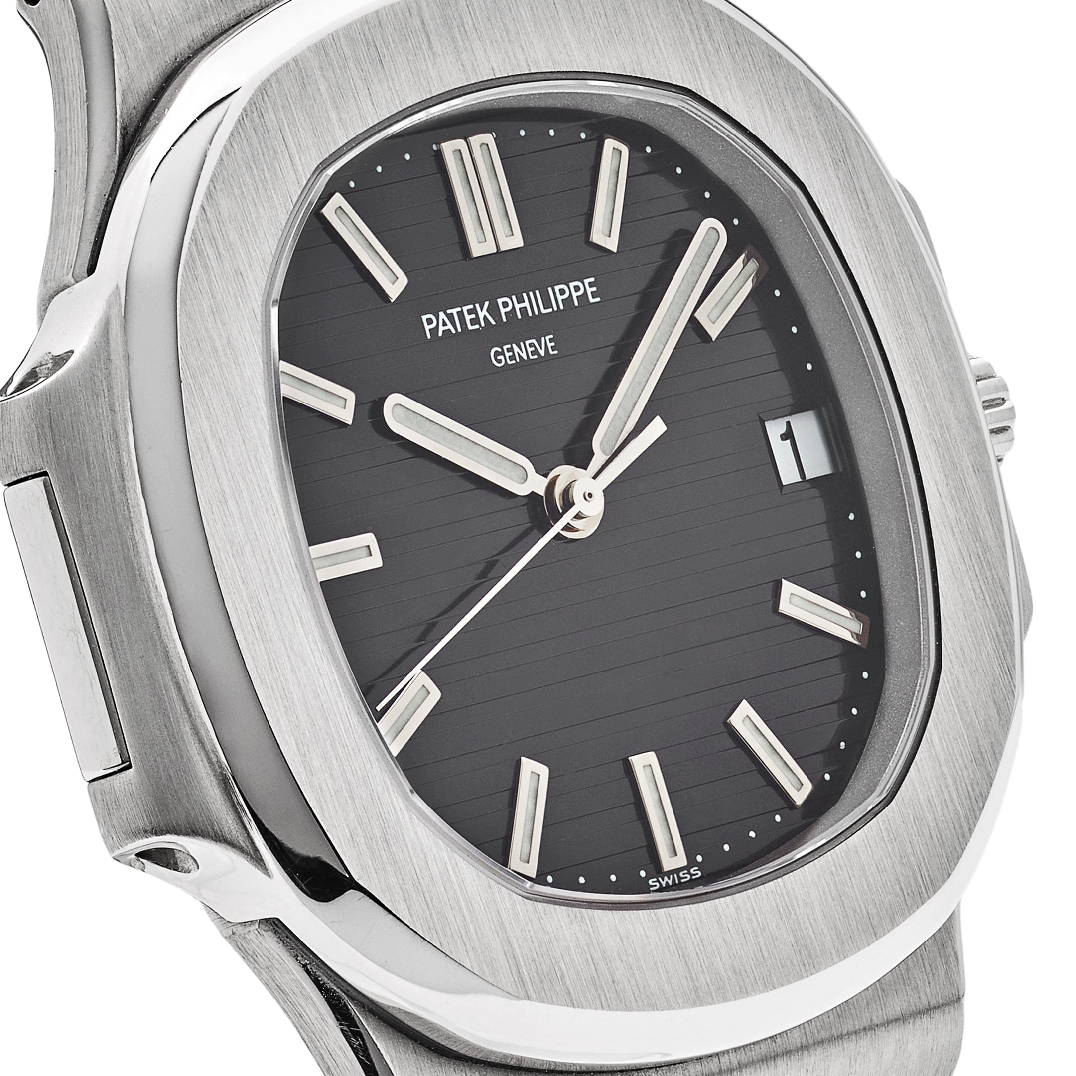 Patek Philippe Nautilus 3711/1G-001, — Glossy Black Dial, White Gold — view 5
