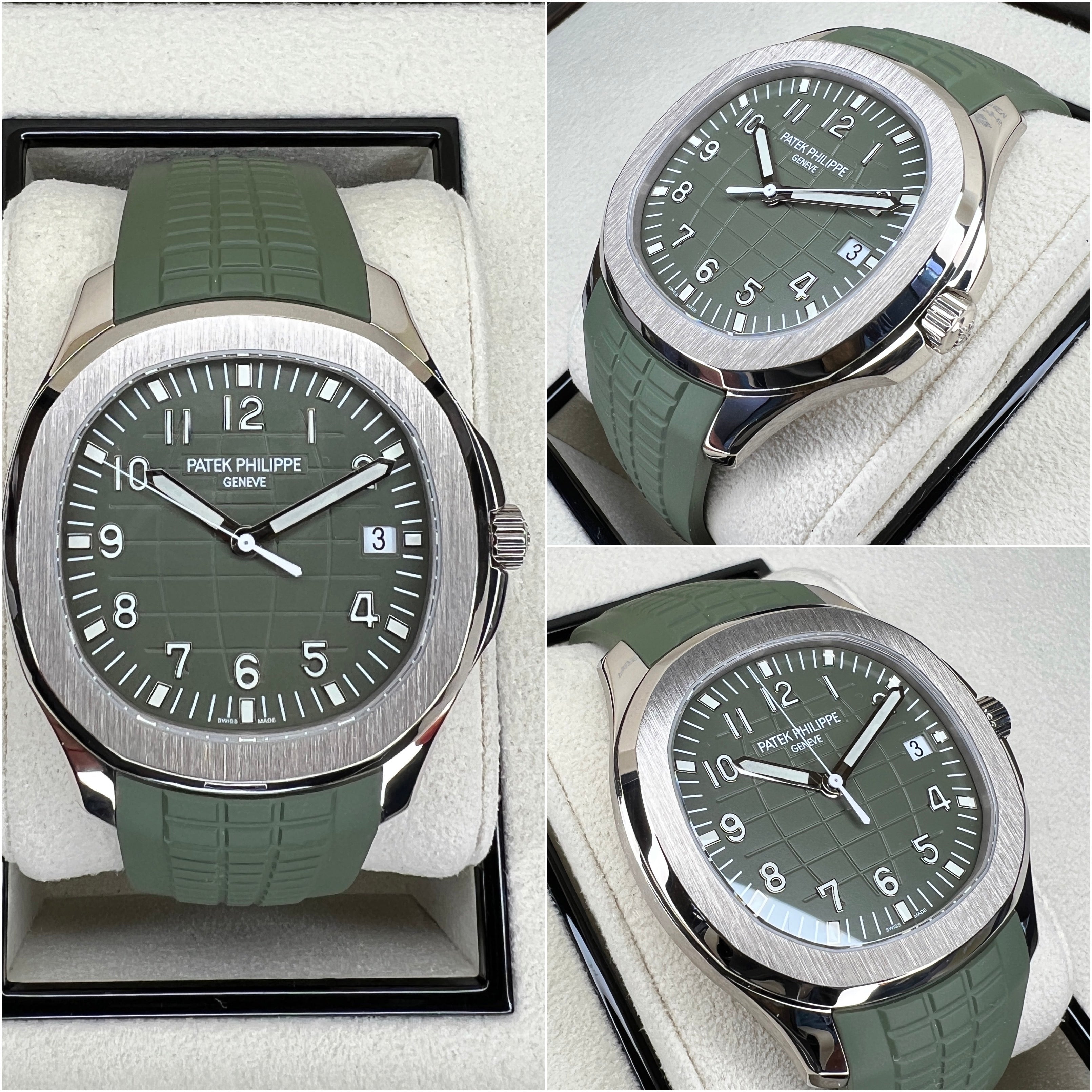 Patek Philippe Aquanaut 5168G-010, — Khaki Green Dial — view 2
