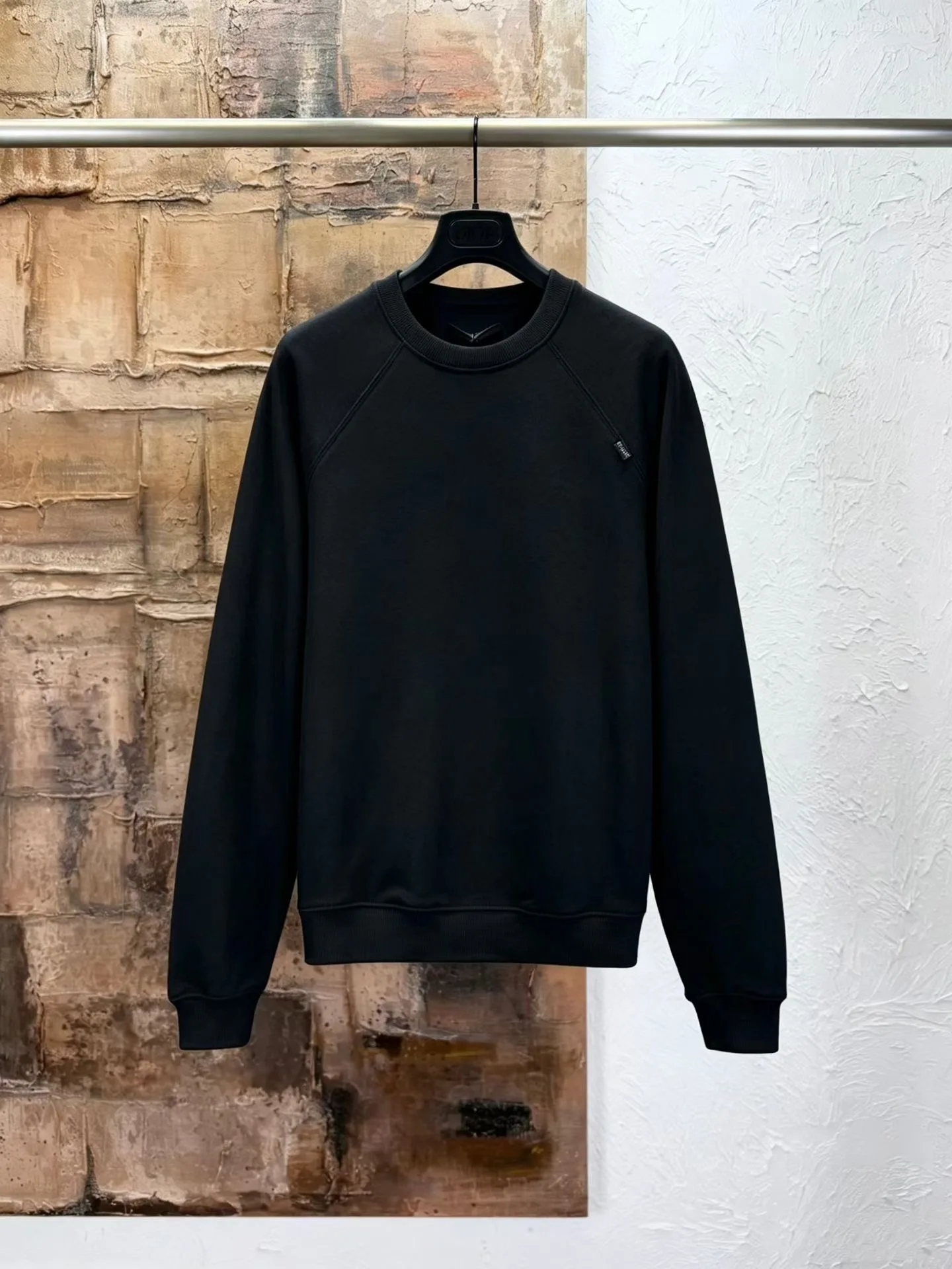 Prada Cotton Crew-neck Sweatshirt (Black)