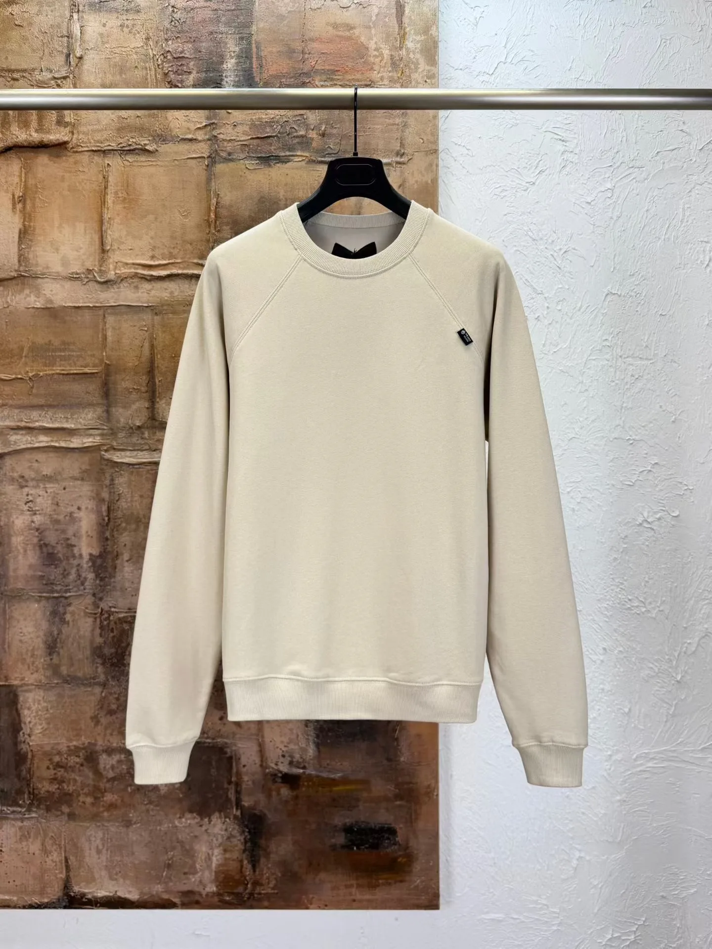 Prada Cotton Crew-neck Sweatshirt (Chalk White)
