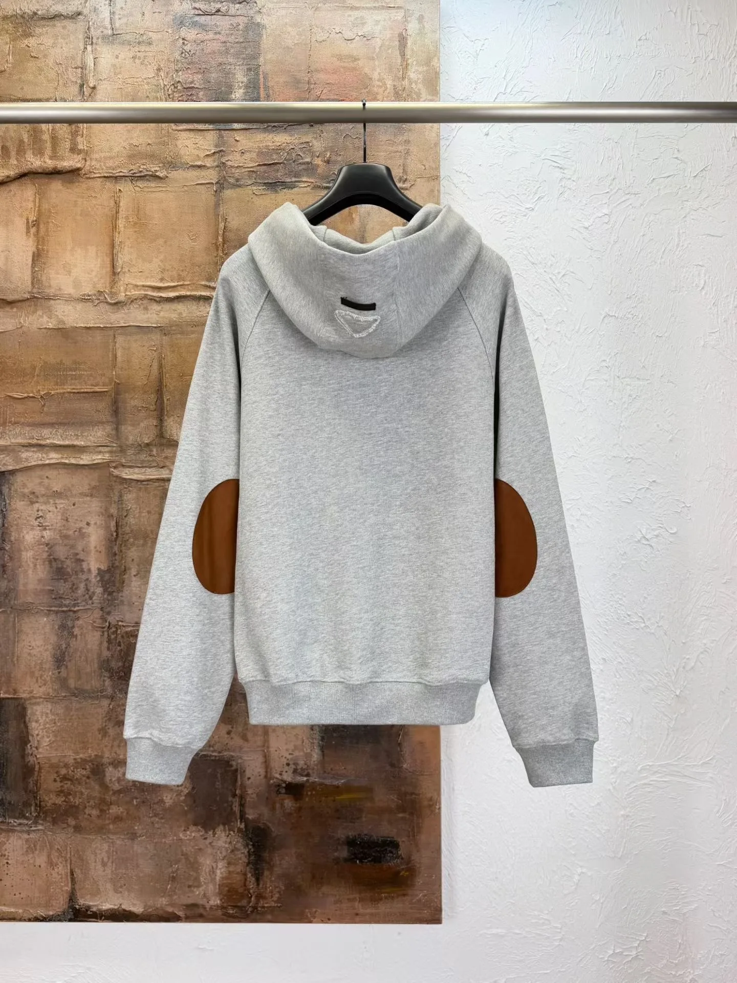 Prada Cotton Fleece Hoodie (Grey) — ビュー 3