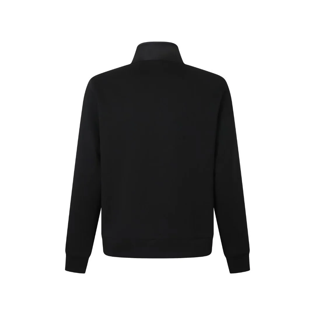 Prada Cotton Fleece Zipper Jacket with Re-Nylon Details (Black) — ビュー 2