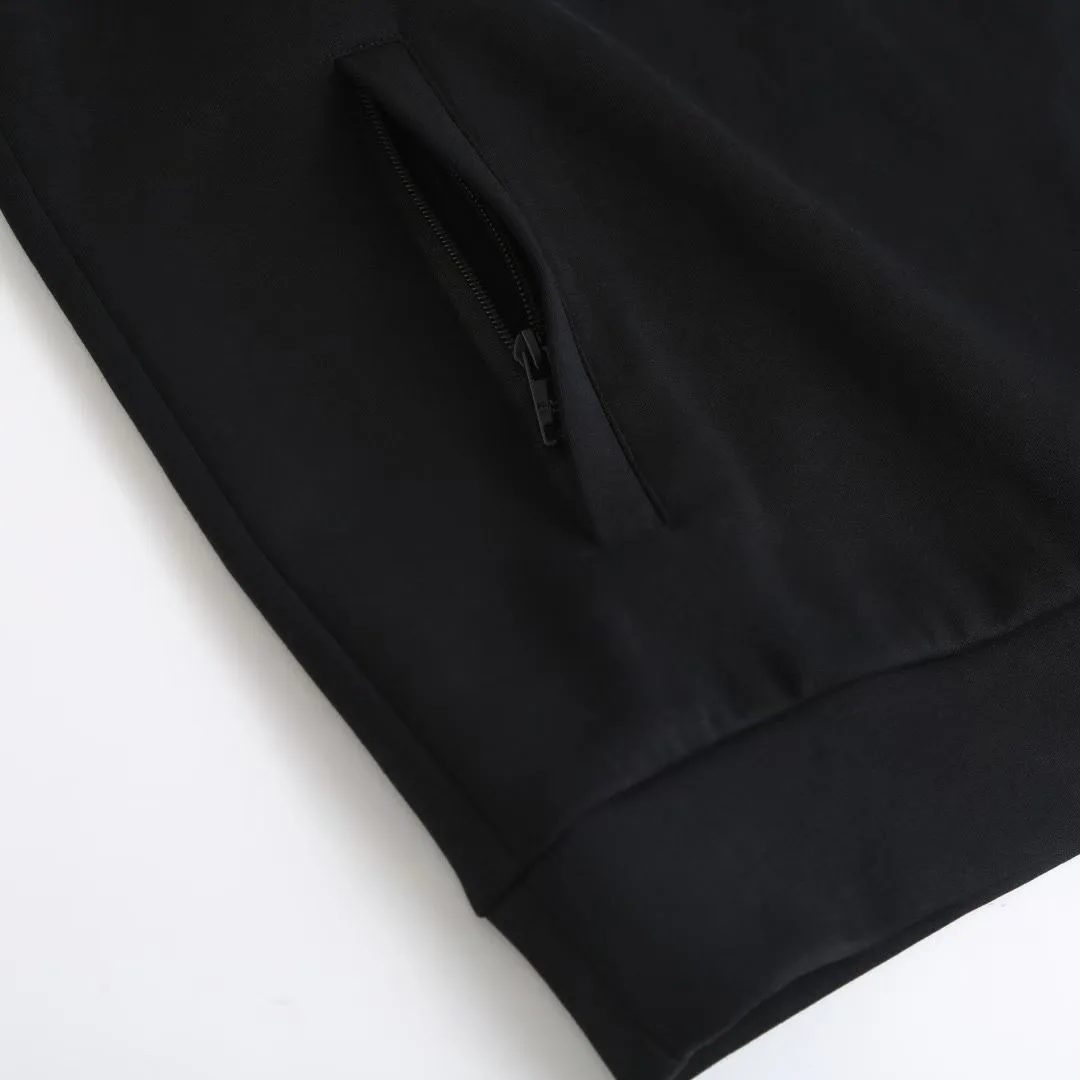Prada Cotton Fleece Zipper Jacket with Re-Nylon Details (Black) — ビュー 8