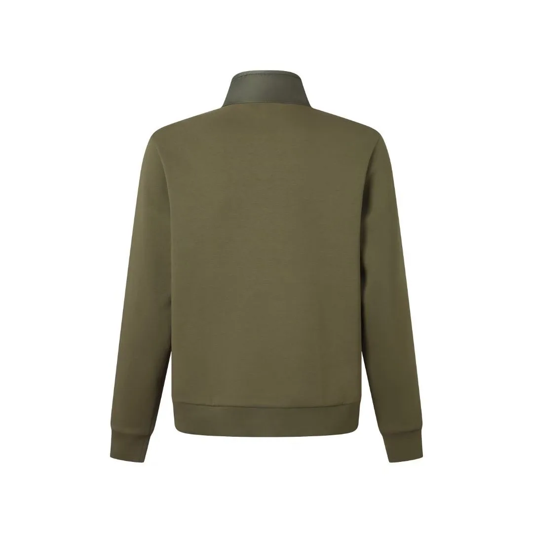 Prada Cotton Fleece Zipper Jacket with Re-Nylon Details (Green) — ビュー 4
