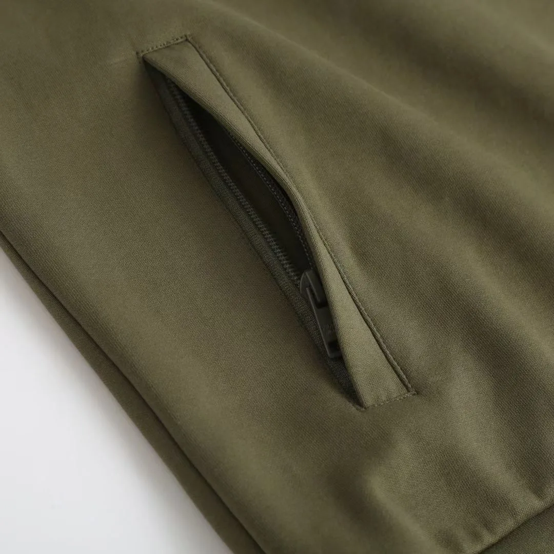 Prada Cotton Fleece Zipper Jacket with Re-Nylon Details (Green) — ビュー 7