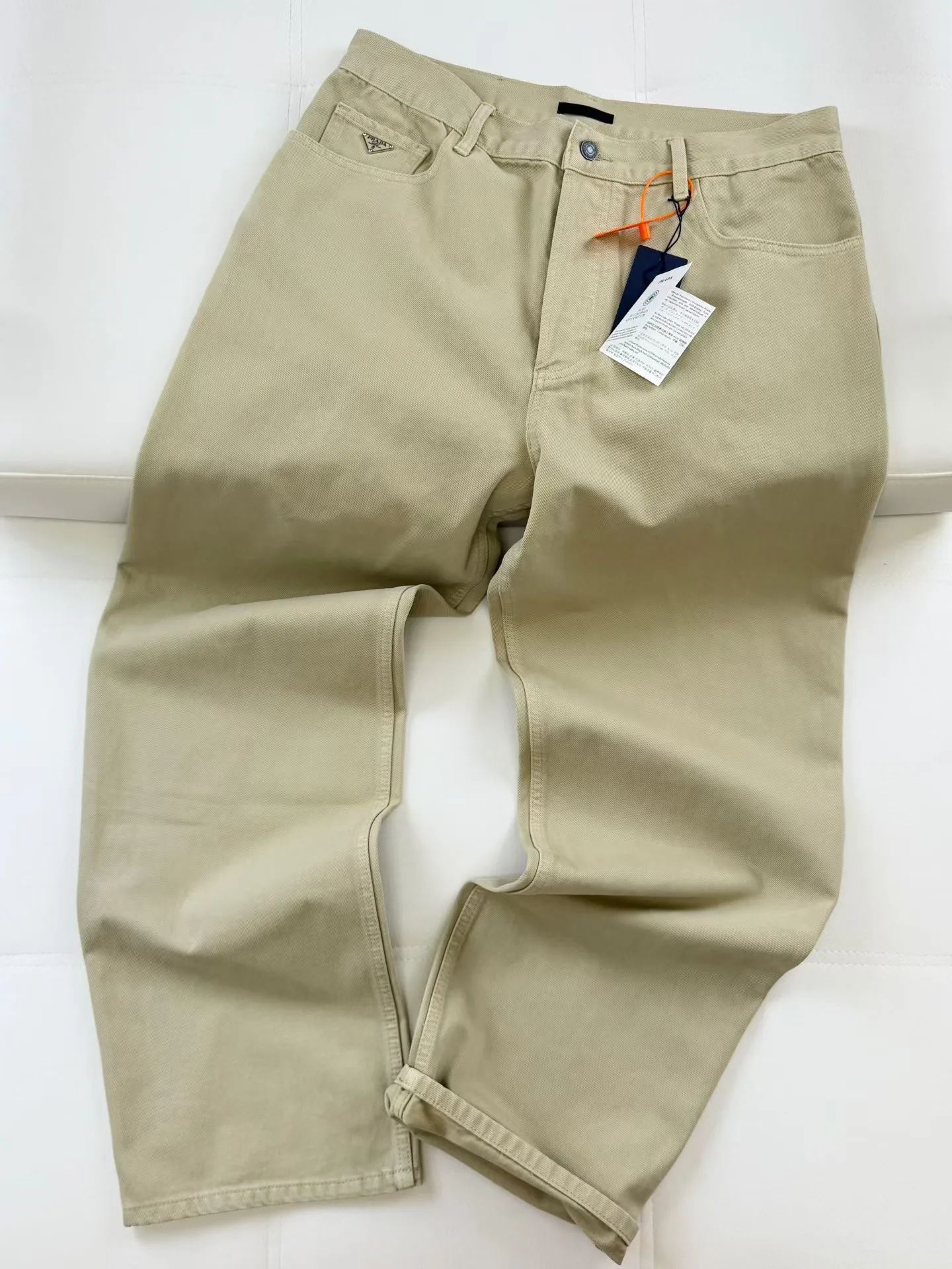 Prada Five-pocket Old Denim Jeans (Sand) — 보기 6