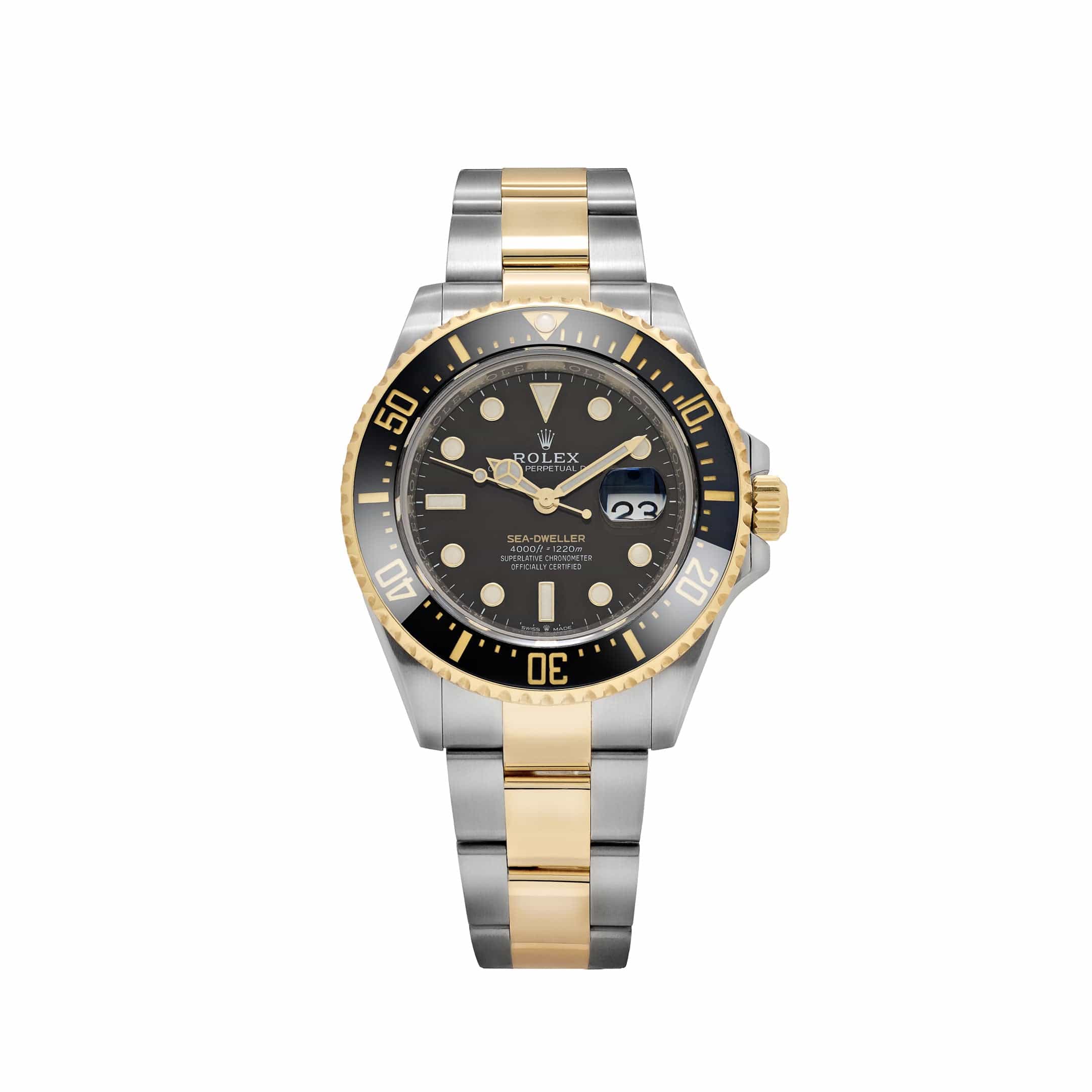 Rolex Sea-Dweller 126603, — Black Dial, Oystersteel and Yellow Gold