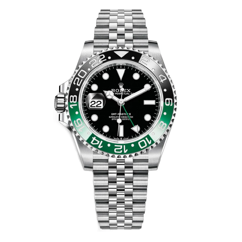 Rolex GMT-Master II Sprite 40mm Oystersteel Black Dial Green & Black Bezel Jubilee Bracelet 126720VTNR