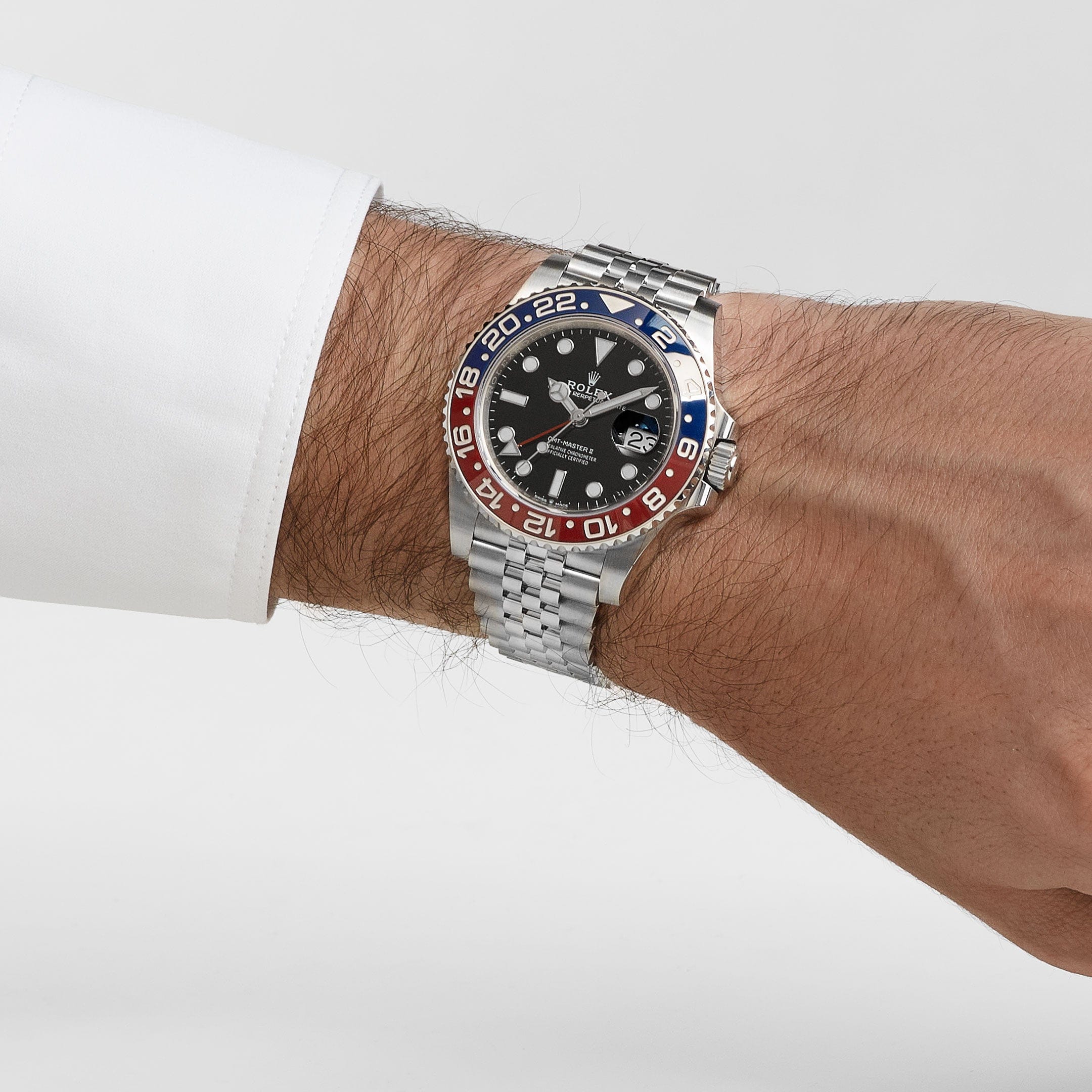 Rolex GMT-Master II 126710BLRO, — Black Dial, Jubilee, (Pepsi) — view 2