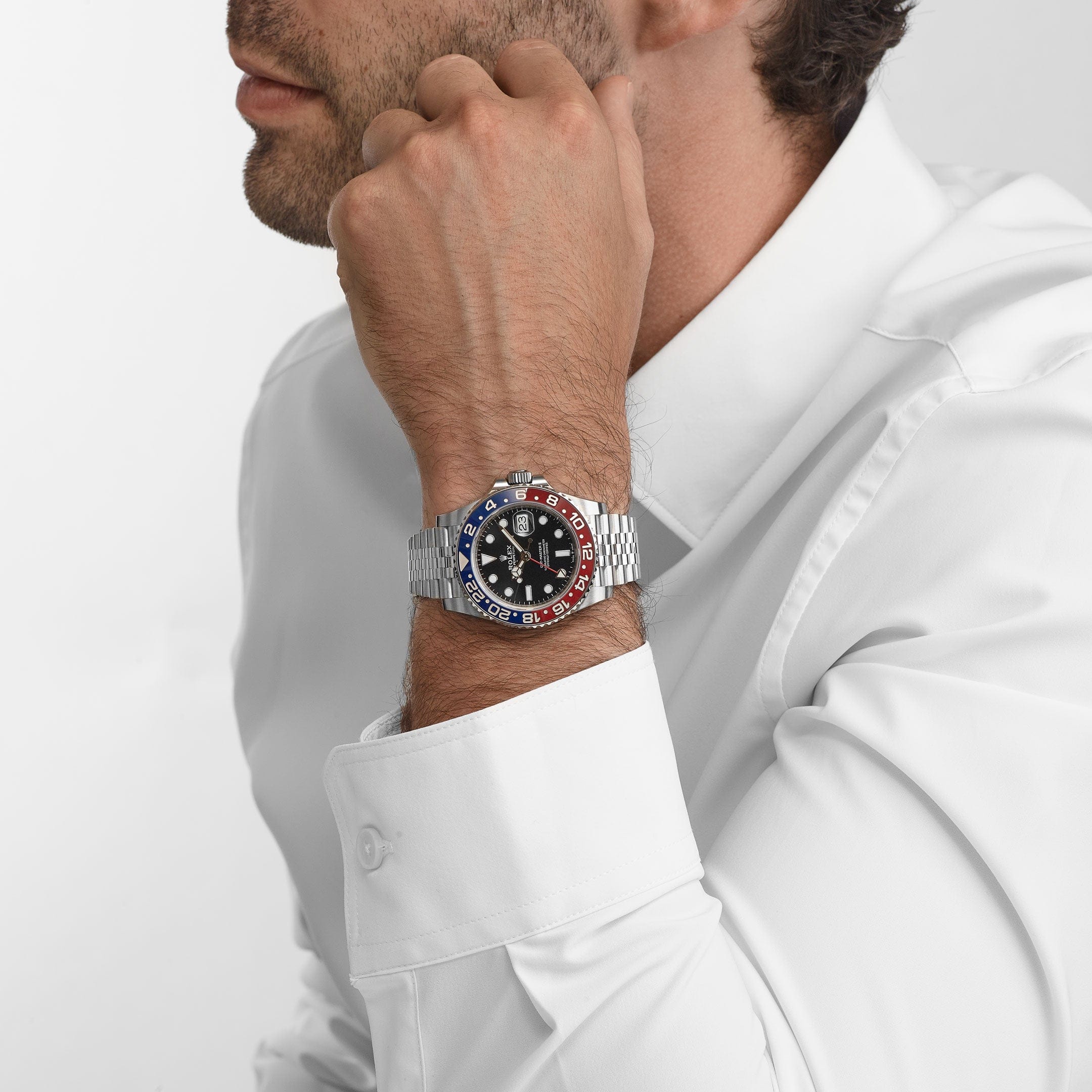 Rolex GMT-Master II 126710BLRO, — Black Dial, Jubilee, (Pepsi) — view 3