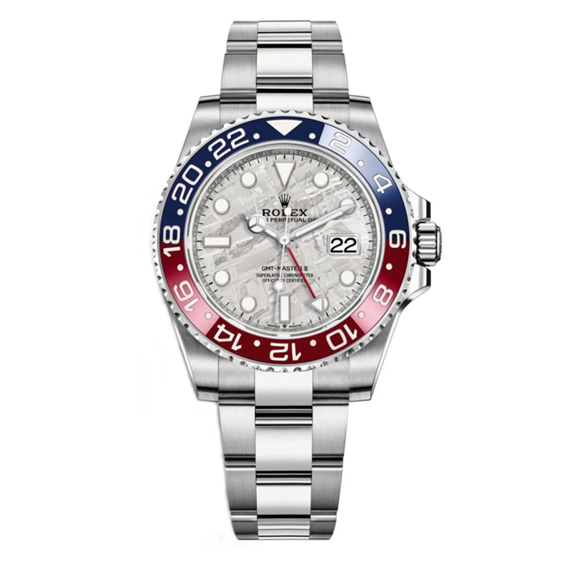 Rolex GMT-Master II 40mm White Gold Meteorite Dial Red & Blue Bezel Oyster Bracelet 126719BLRO
