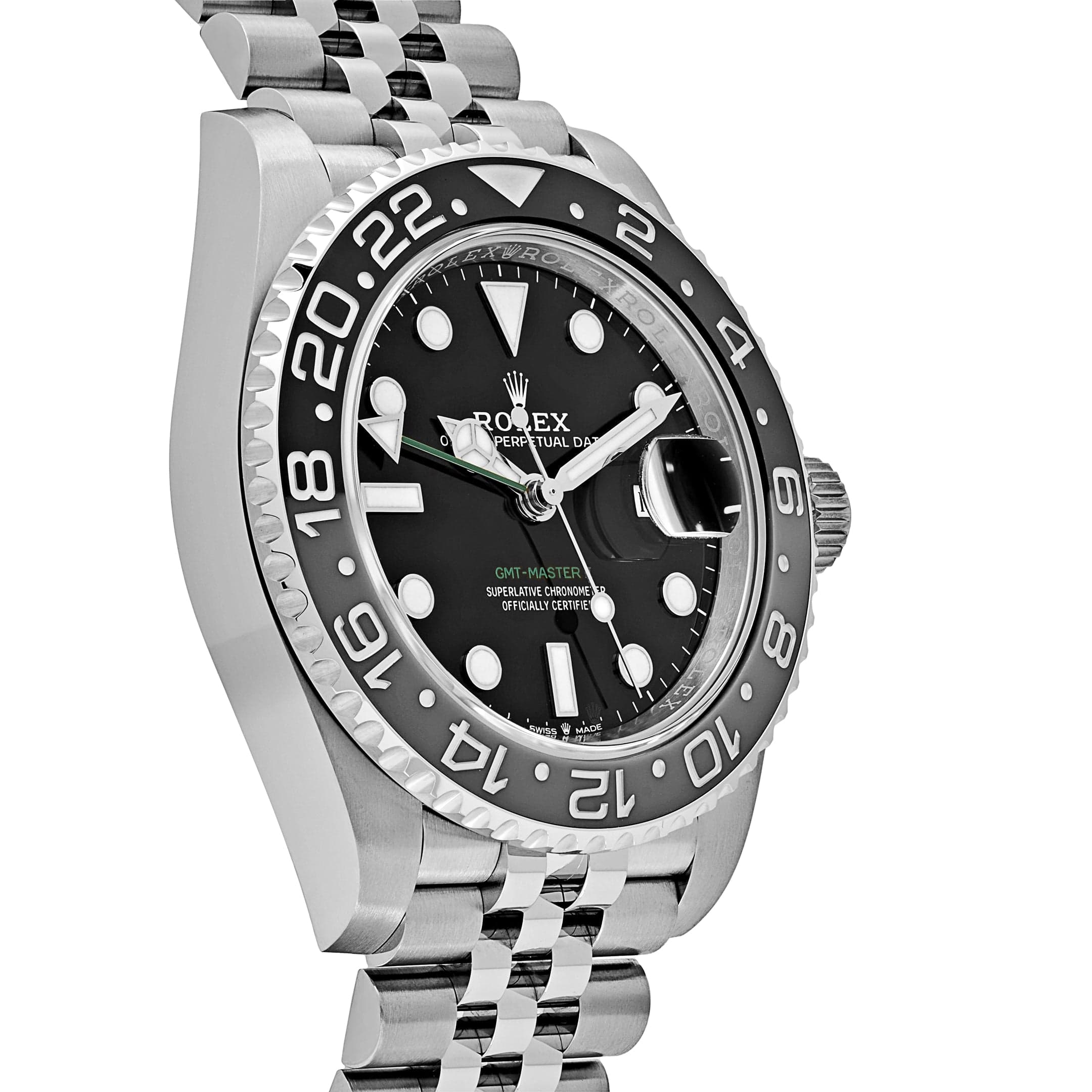 Rolex GMT-Master II 126710GRNR, — Black Dial, Jubilee, (Bruce Wayne) — view 4
