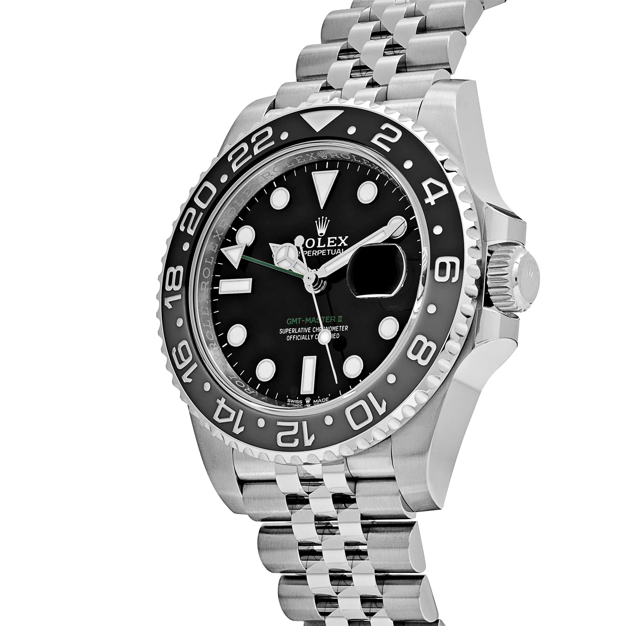 Rolex GMT-Master II 126710GRNR, — Black Dial, Jubilee, (Bruce Wayne) — view 5