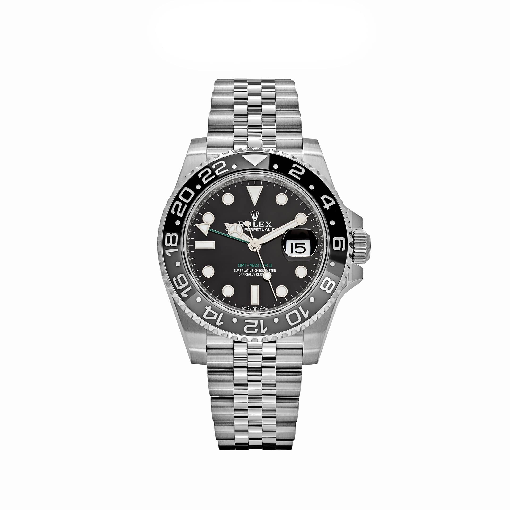 Rolex GMT-Master II 126710GRNR, — Black Dial, Jubilee, (Bruce Wayne)