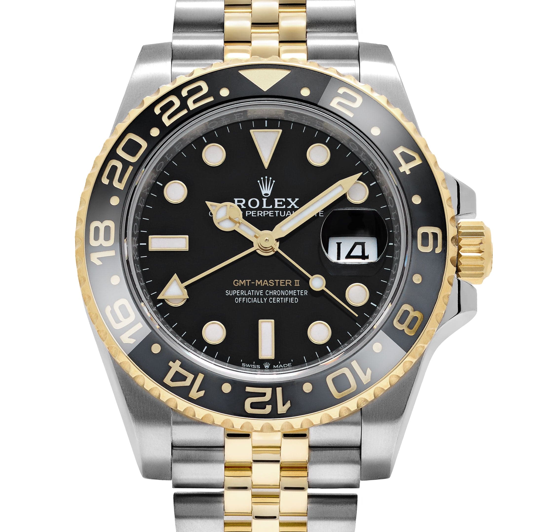 Rolex GMT-Master II 126713GRNR, — Black Dial, Jubilee, Oystersteel and Yellow Gold — view 4