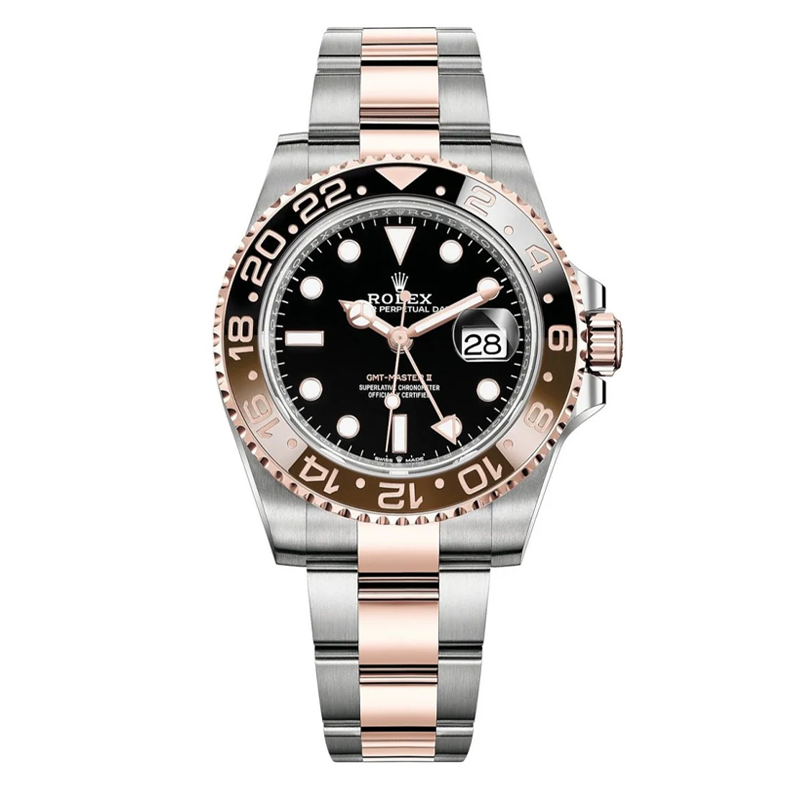 Rolex GMT-Master II Root Beer 40mm Two-Tone Everose Gold & Oystersteel Black Dial Brown & Black Bezel Oyster Bracelet 126711CHNR