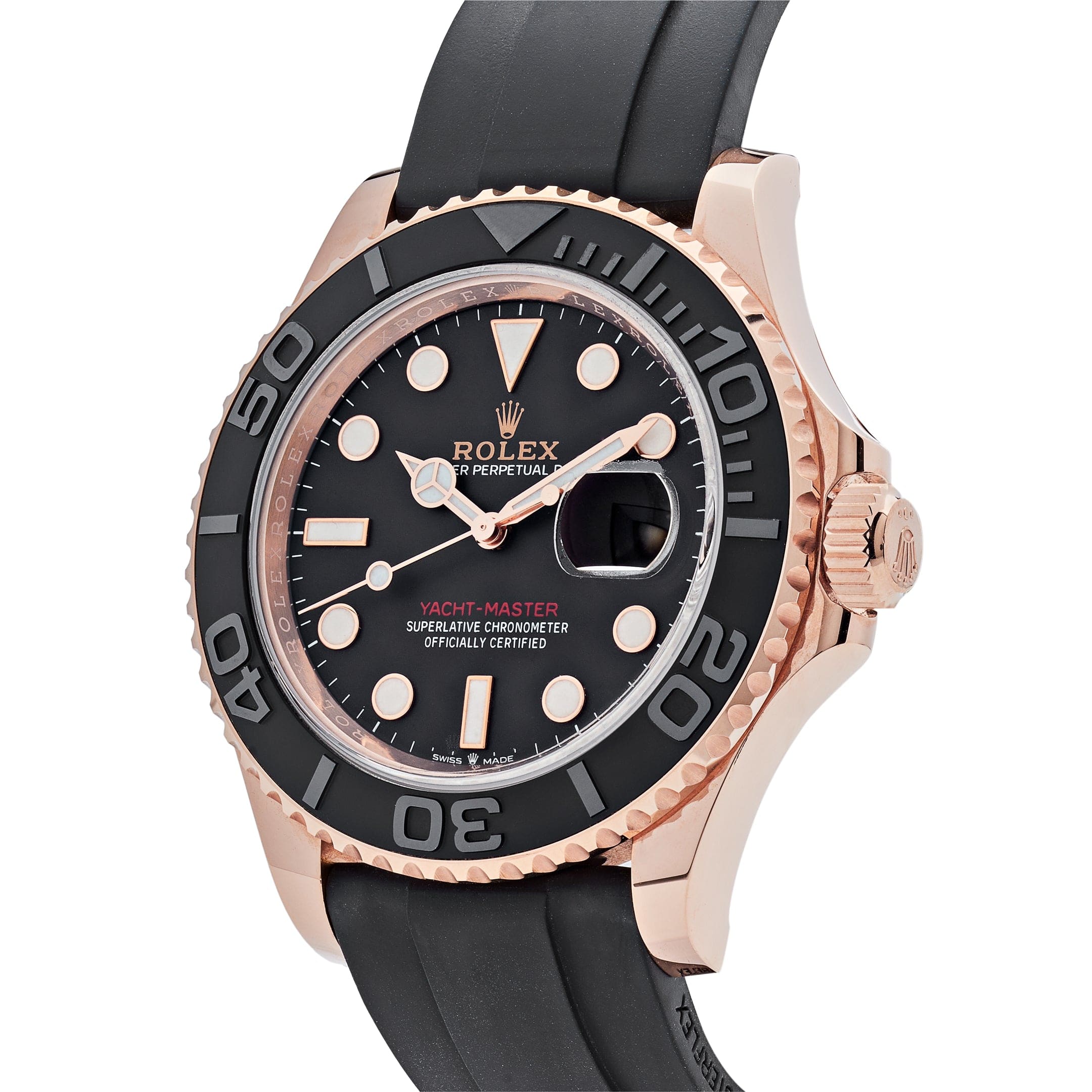 Rolex Yacht-Master 126655, — Black Dial, Oysterflex, Everose Gold — view 3