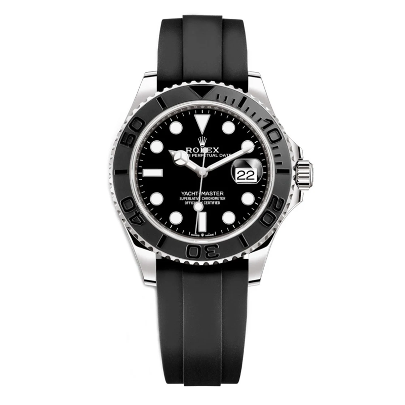 Rolex Yacht-Master 42mm White Gold Black Dial Black Bezel Oysterflex Bracelet 226659