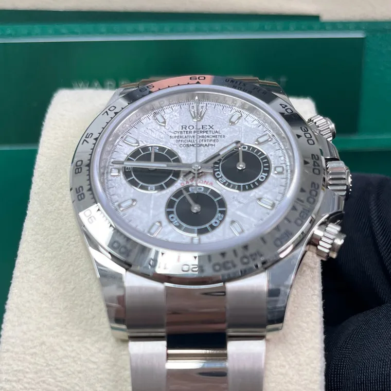 Rolex Daytona 40mm White Gold Meteorite Dial Meteorite Bezel Oyster Bracelet 116509 — view 3