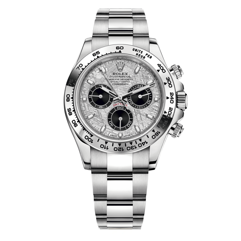 Rolex Daytona 40mm White Gold Meteorite Dial Meteorite Bezel Oyster Bracelet 116509