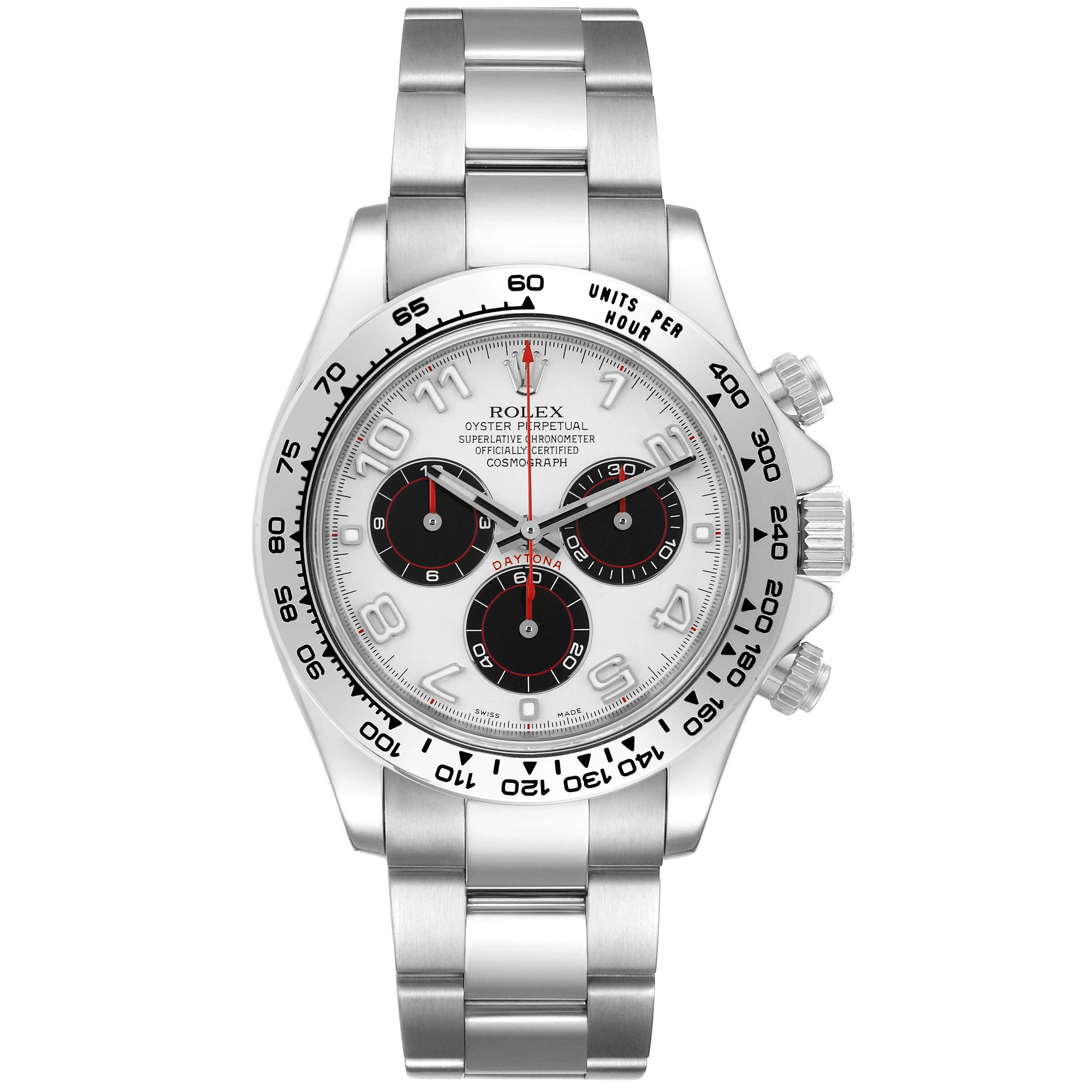 Rolex Daytona 40mm White Gold Silver Arabic Dial Oyster Bracelet 126509