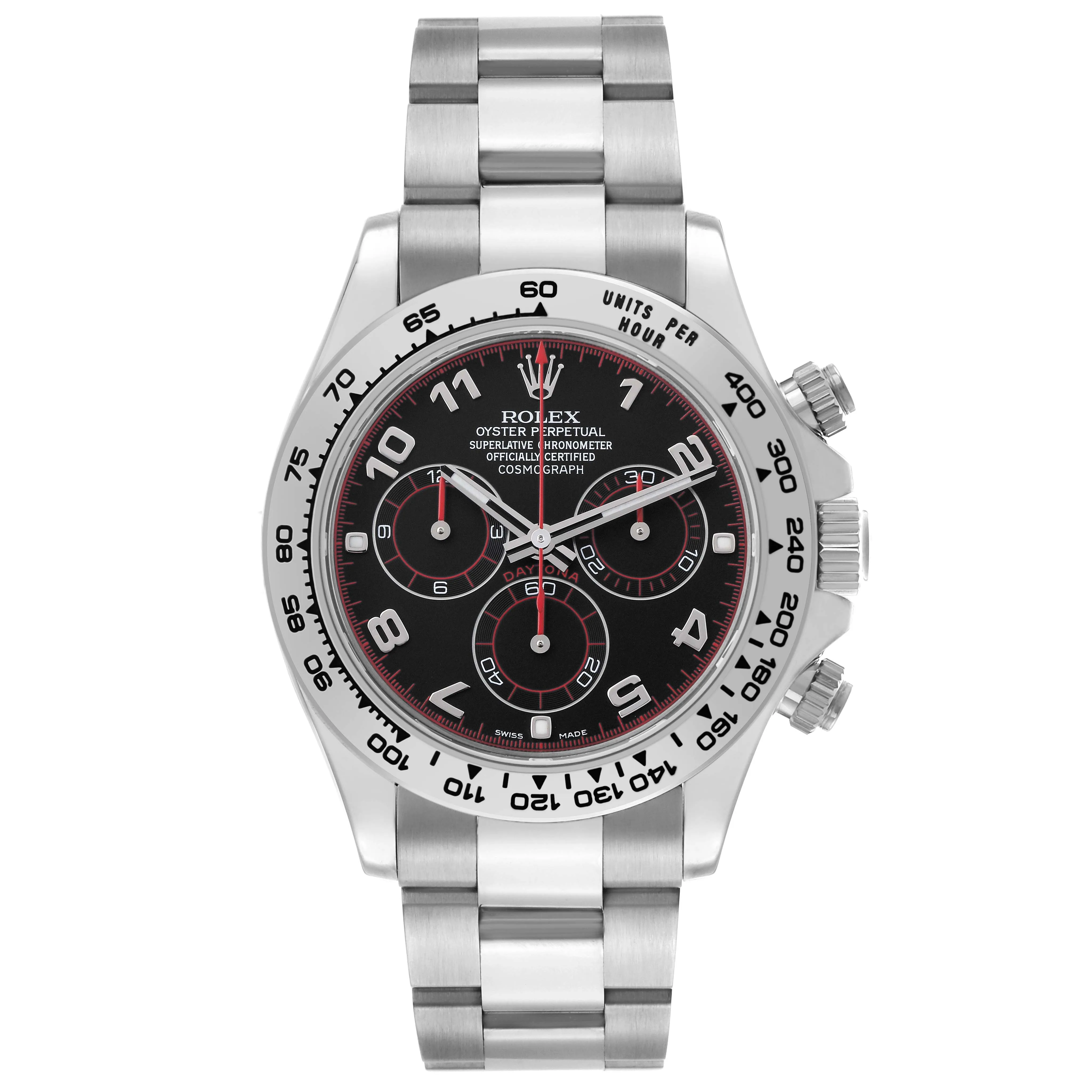 Rolex Daytona 40mm White Gold Black Racing Arabic Dial Oyster Bracelet 126509