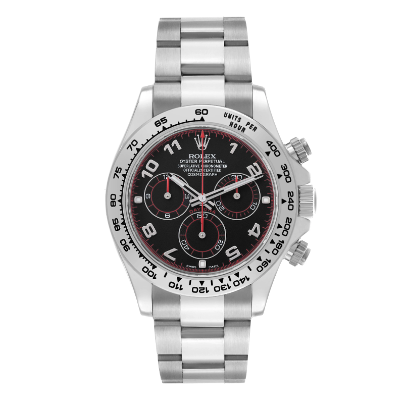 Rolex Daytona 40mm White Gold Black Racing Arabic Dial Oyster Bracelet 126509