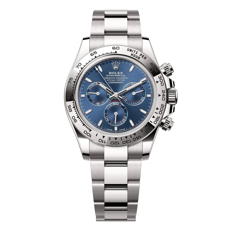 Rolex Daytona 40mm White Gold Blue Dial Oyster Bracelet 126509