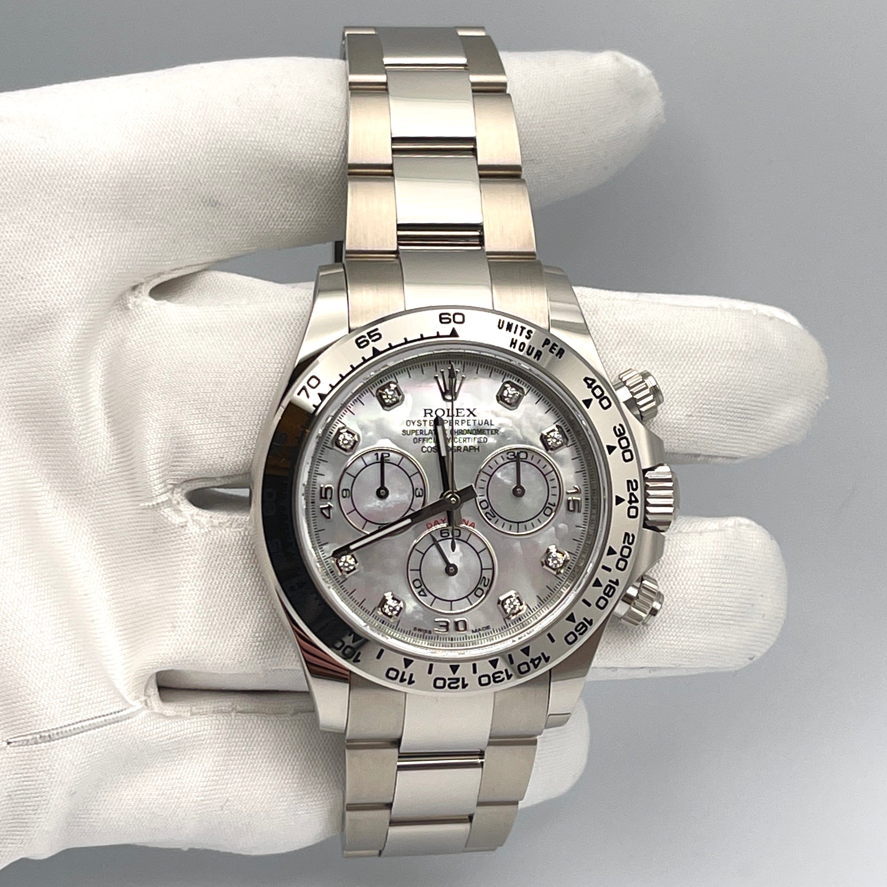 Rolex Daytona 116509, — Mother of Pearl Dial, White Gold — view 3