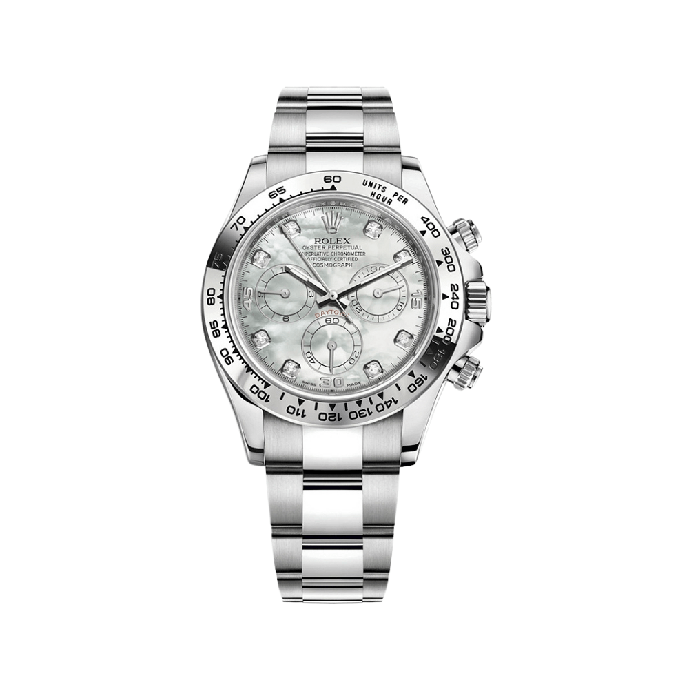 Rolex Daytona 116509, — Mother of Pearl Dial, White Gold