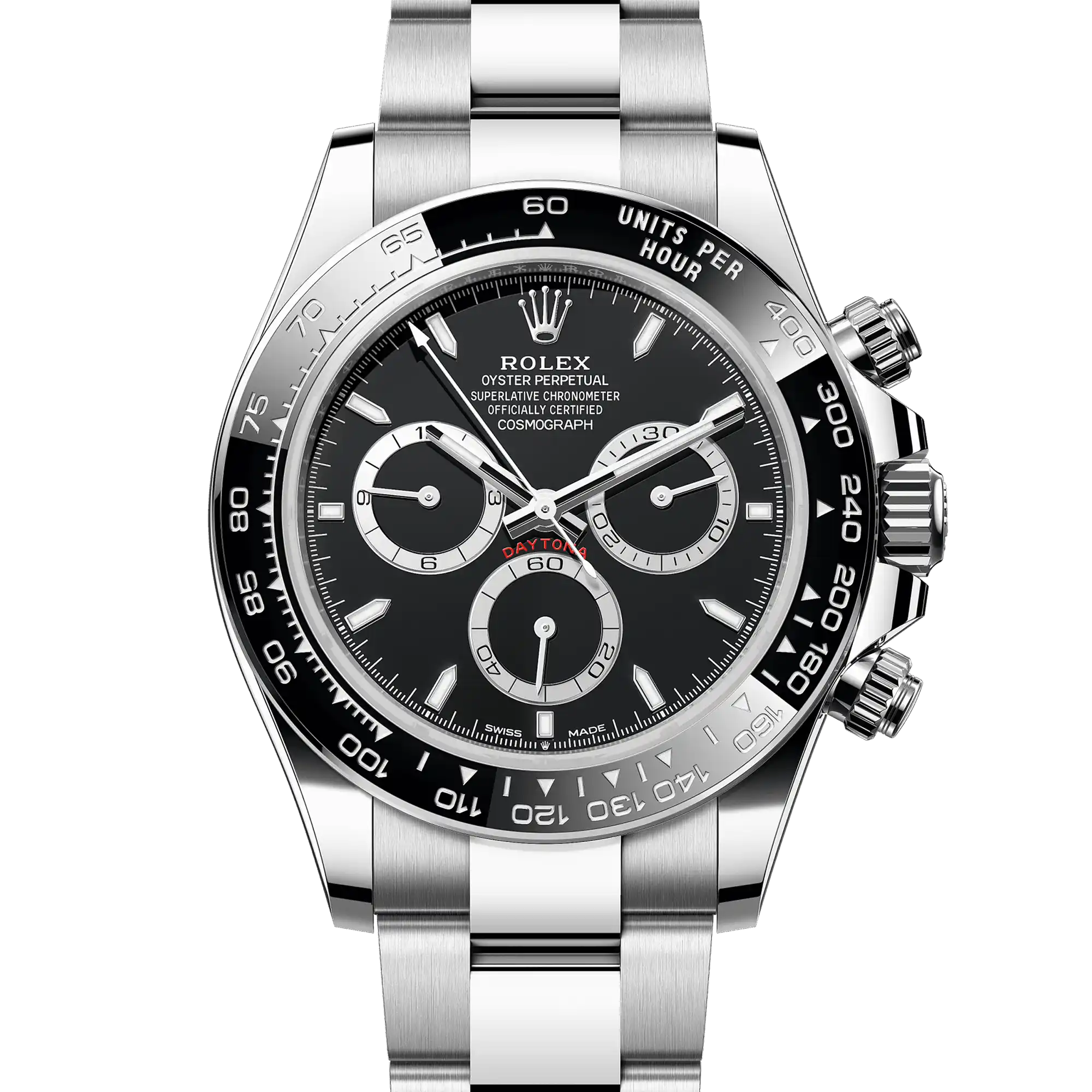 Rolex Daytona 126500LN, — Black Dial, (Reverse Panda)