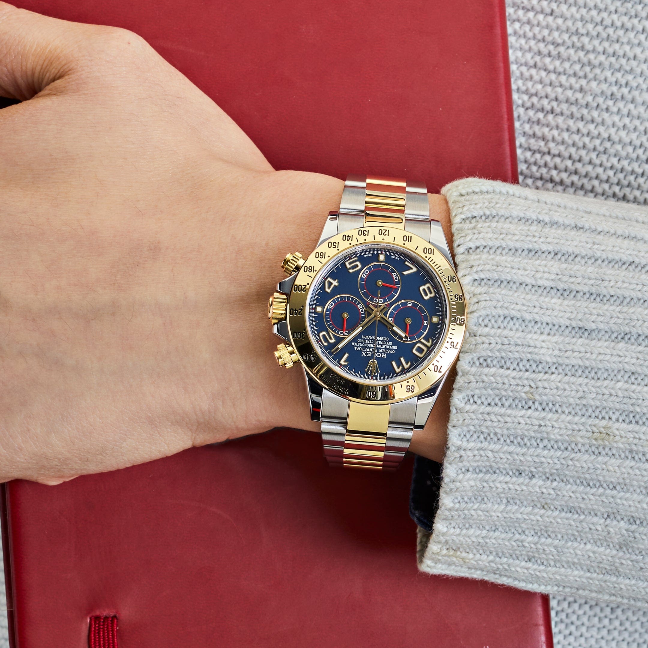 Rolex Daytona 116523, — Blue Dial, Oystersteel and Yellow Gold — view 2
