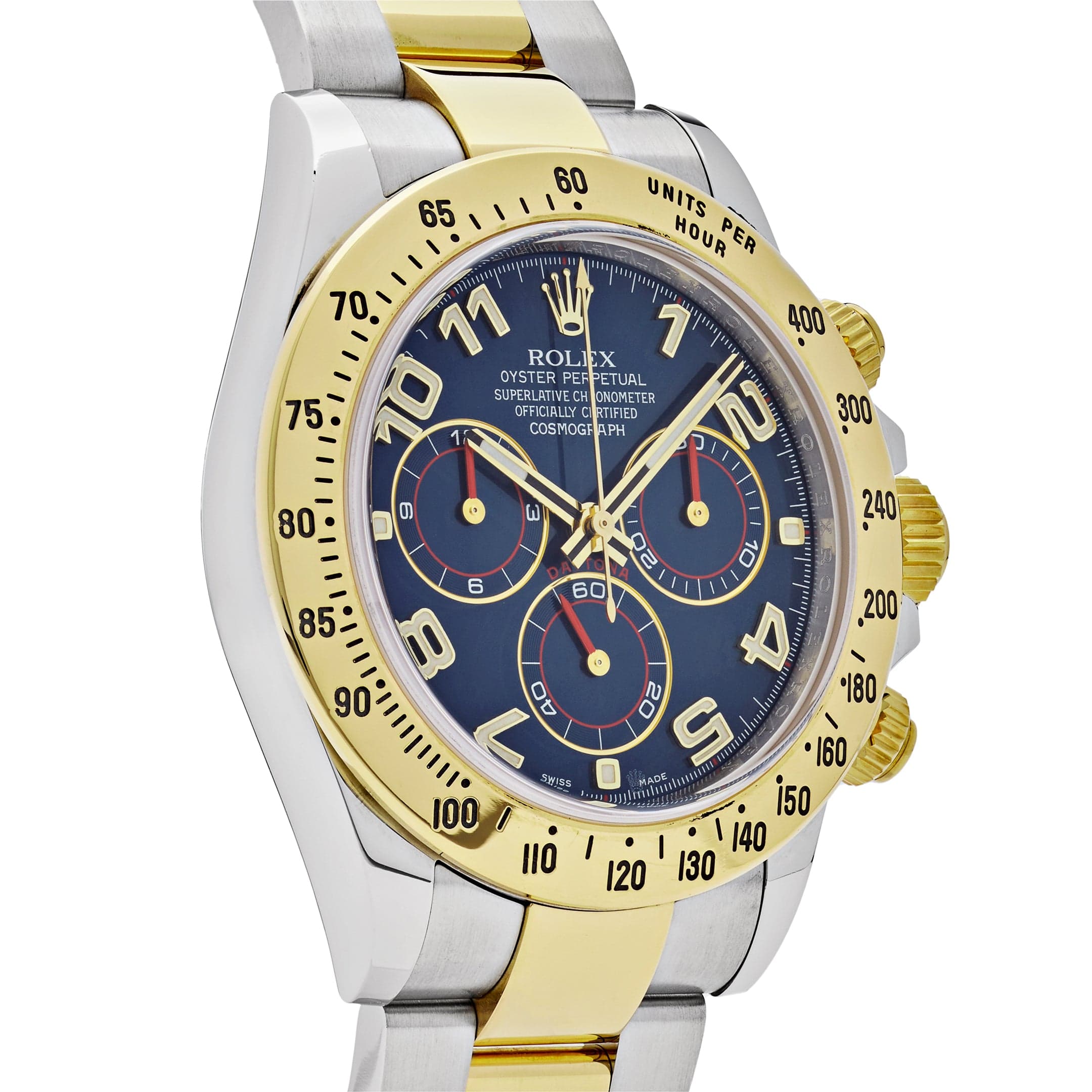 Rolex Daytona 116523, — Blue Dial, Oystersteel and Yellow Gold — view 4
