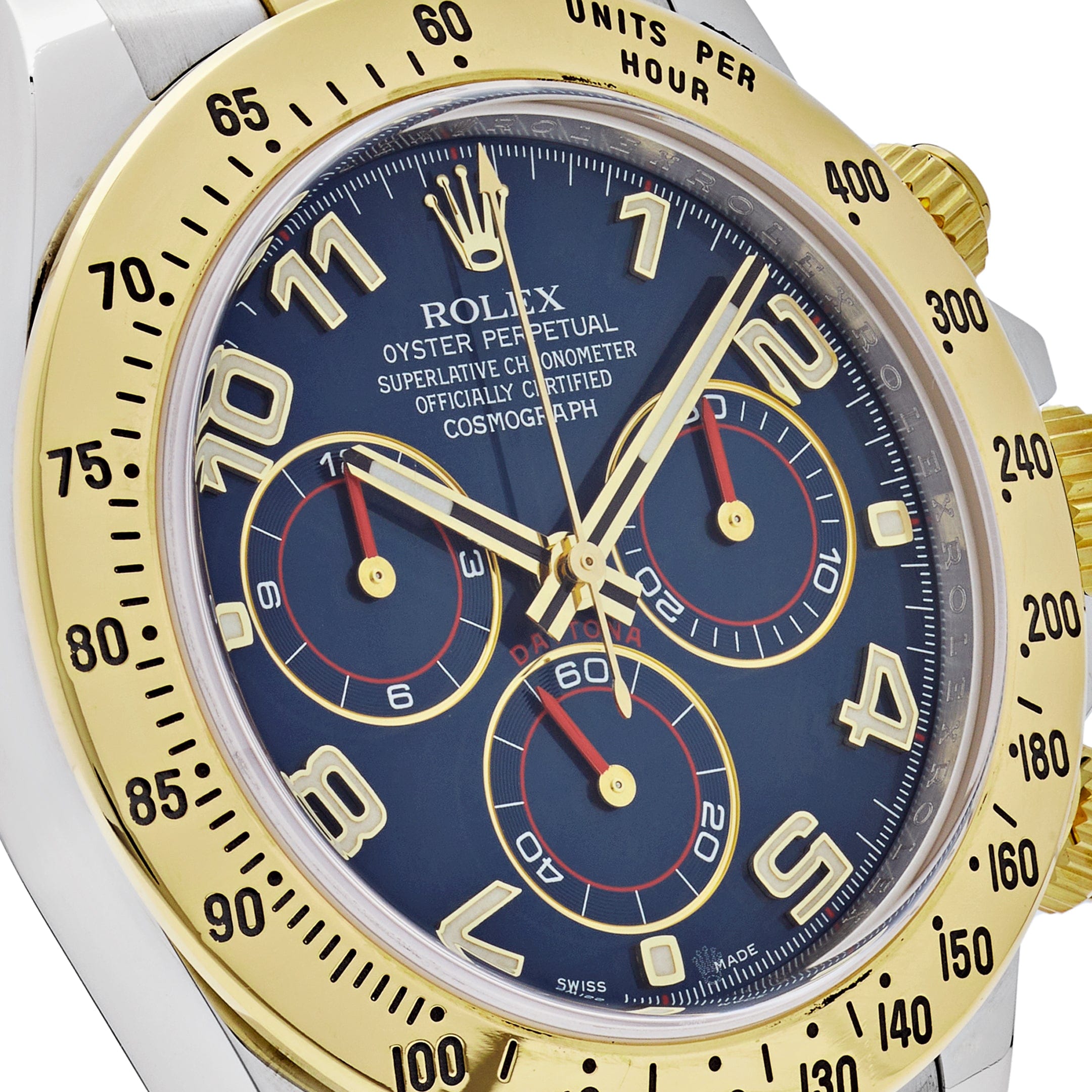 Rolex Daytona 116523, — Blue Dial, Oystersteel and Yellow Gold — view 5
