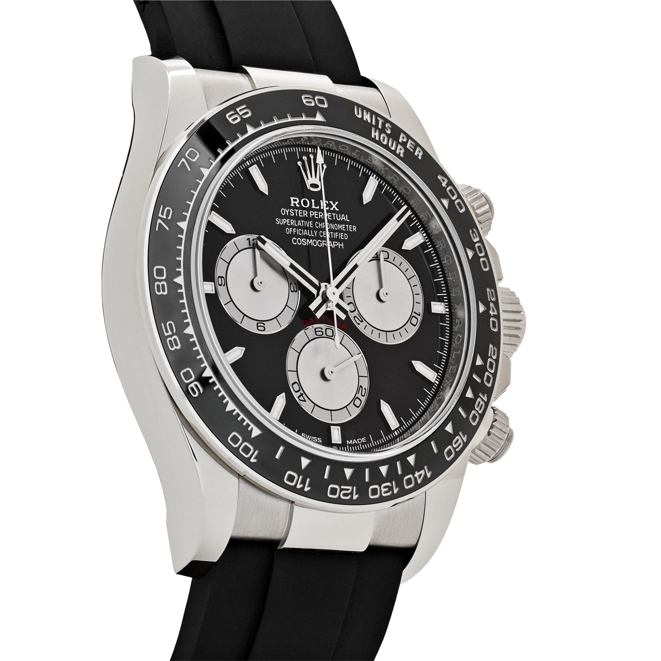 Rolex Daytona 126519LN, — Silver Dial, Oysterflex, White Gold — view 4