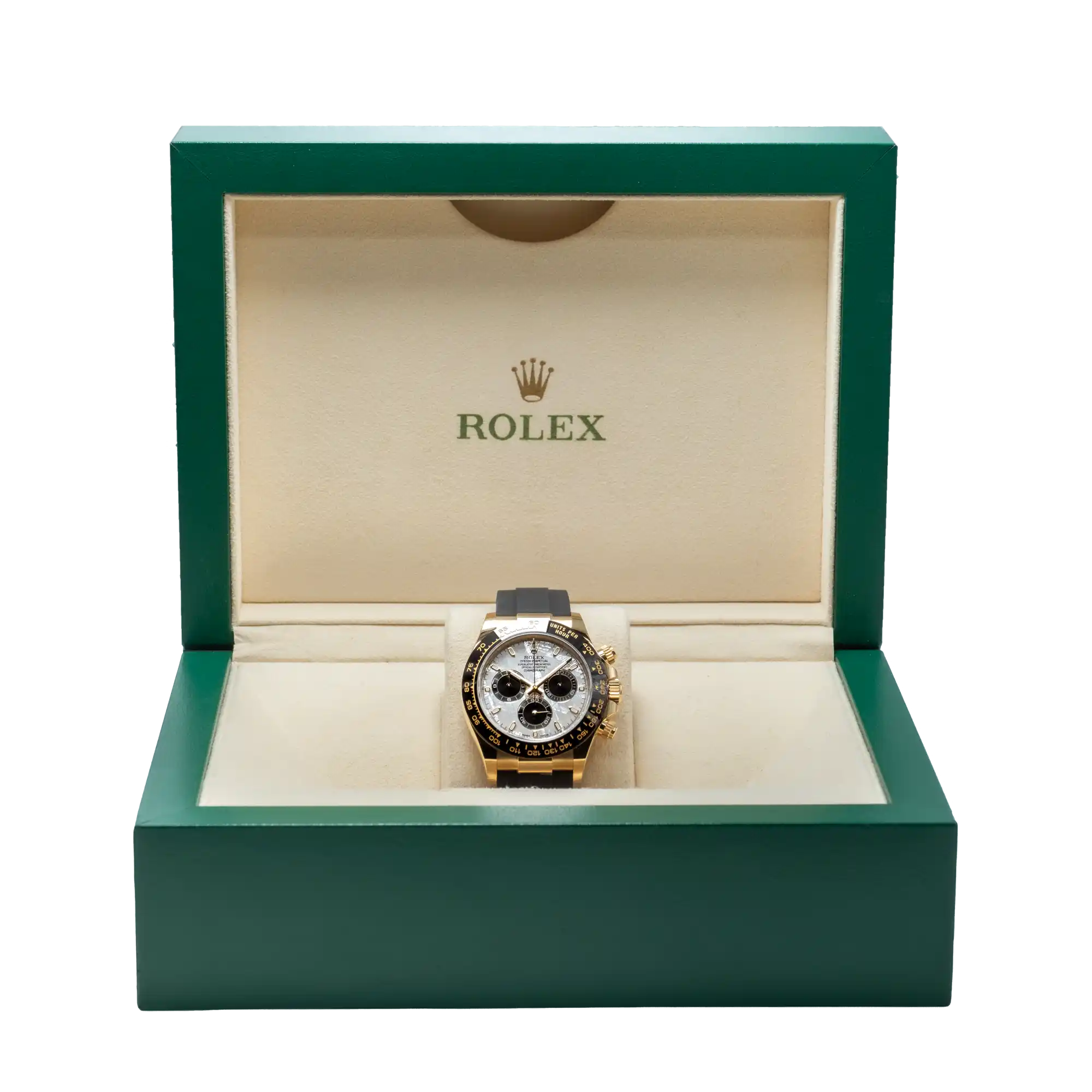 Rolex Daytona 116518LN, — Meteorite Dial, Oysterflex, Yellow Gold — view 3