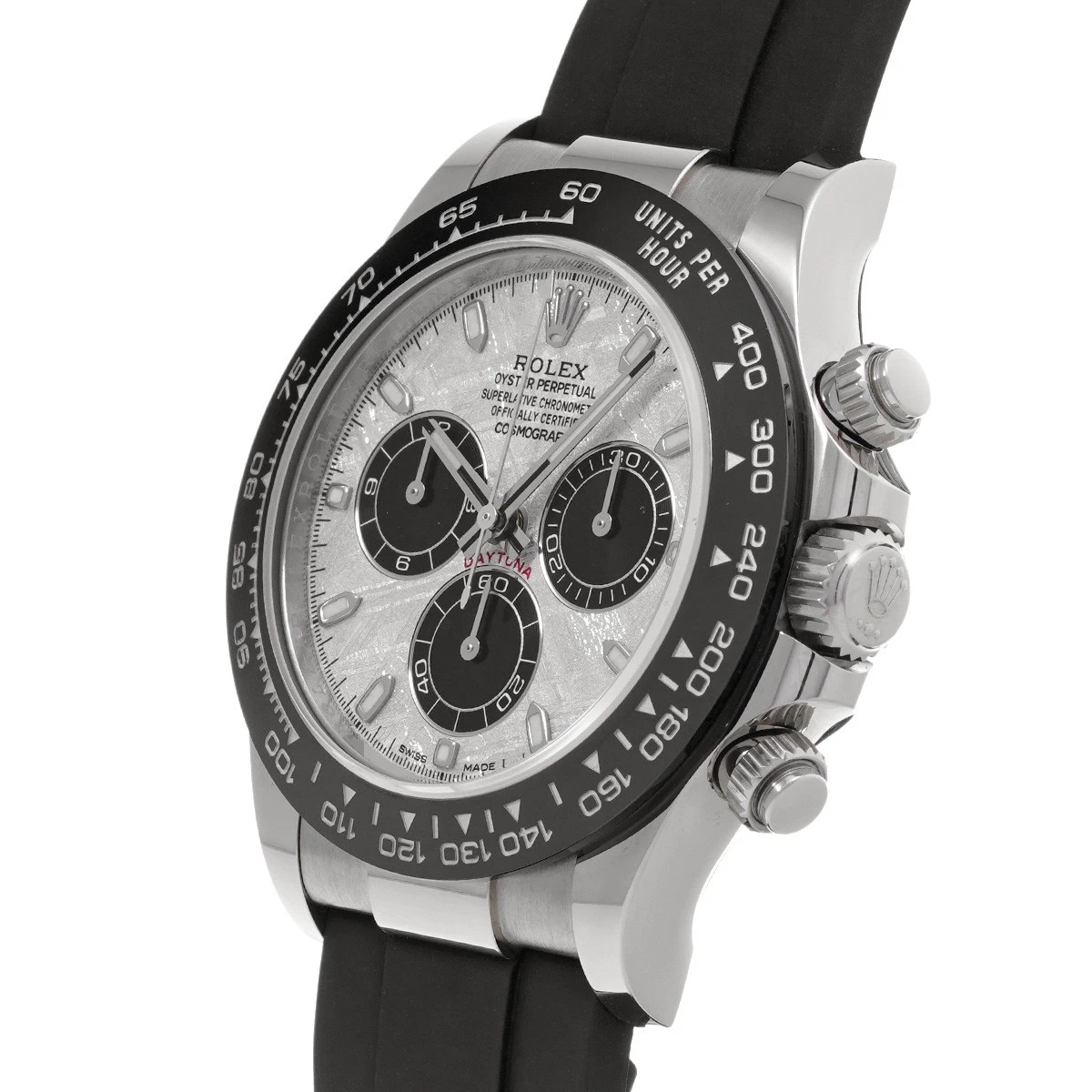 Rolex Daytona 40mm White Gold Meteorite Dial Black Bezel Oysterflex Bracelet 116519LN — view 4