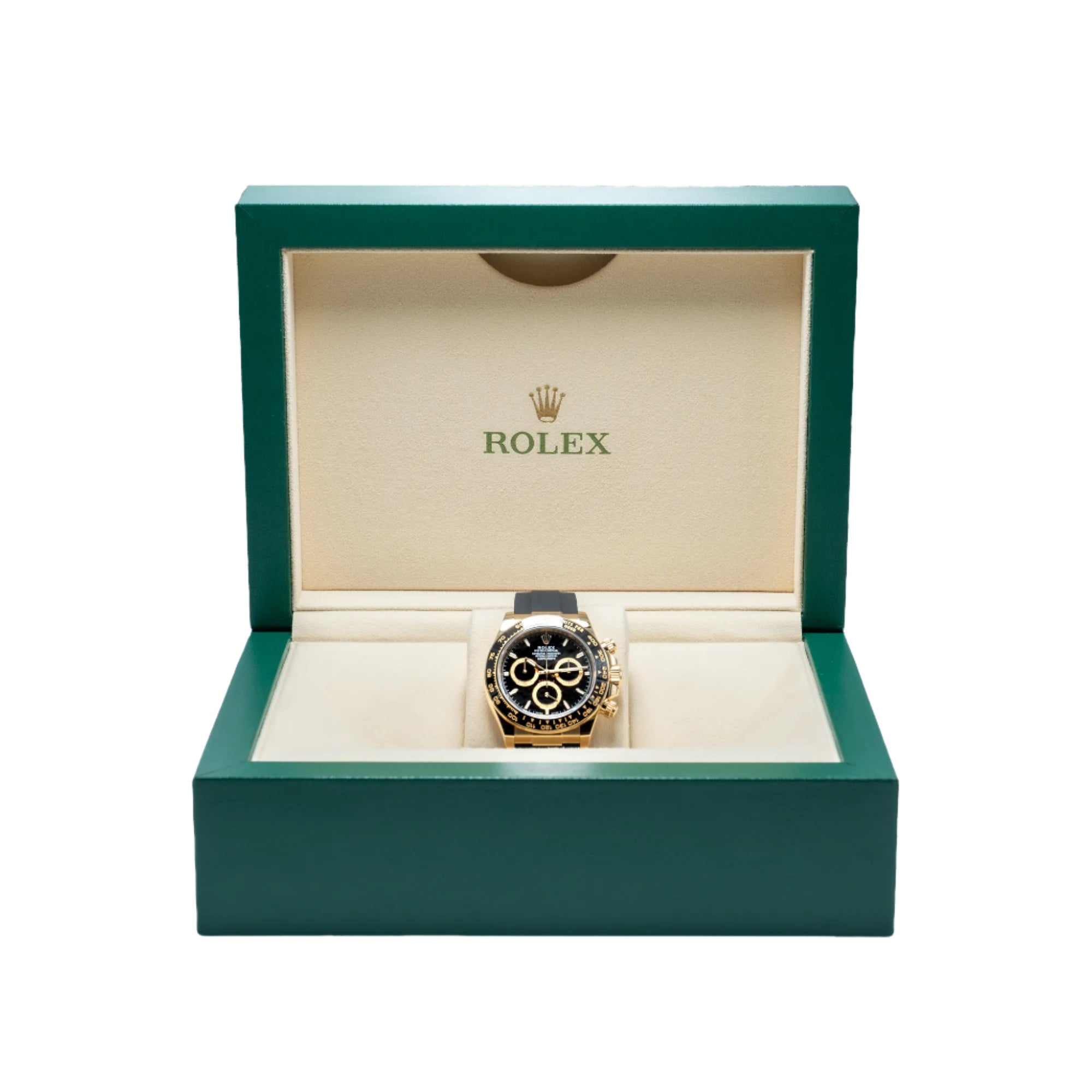 Rolex Daytona 126518LN, — Black Dial, Oysterflex, Yellow Gold — view 2