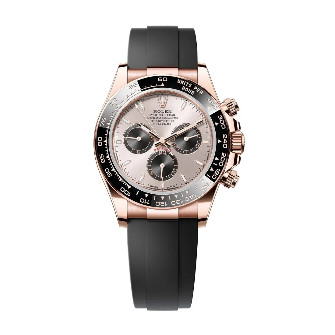 Rolex Daytona 40mm Everose Gold Sundust Black Dial Oysterflex Bracelet 126515LN