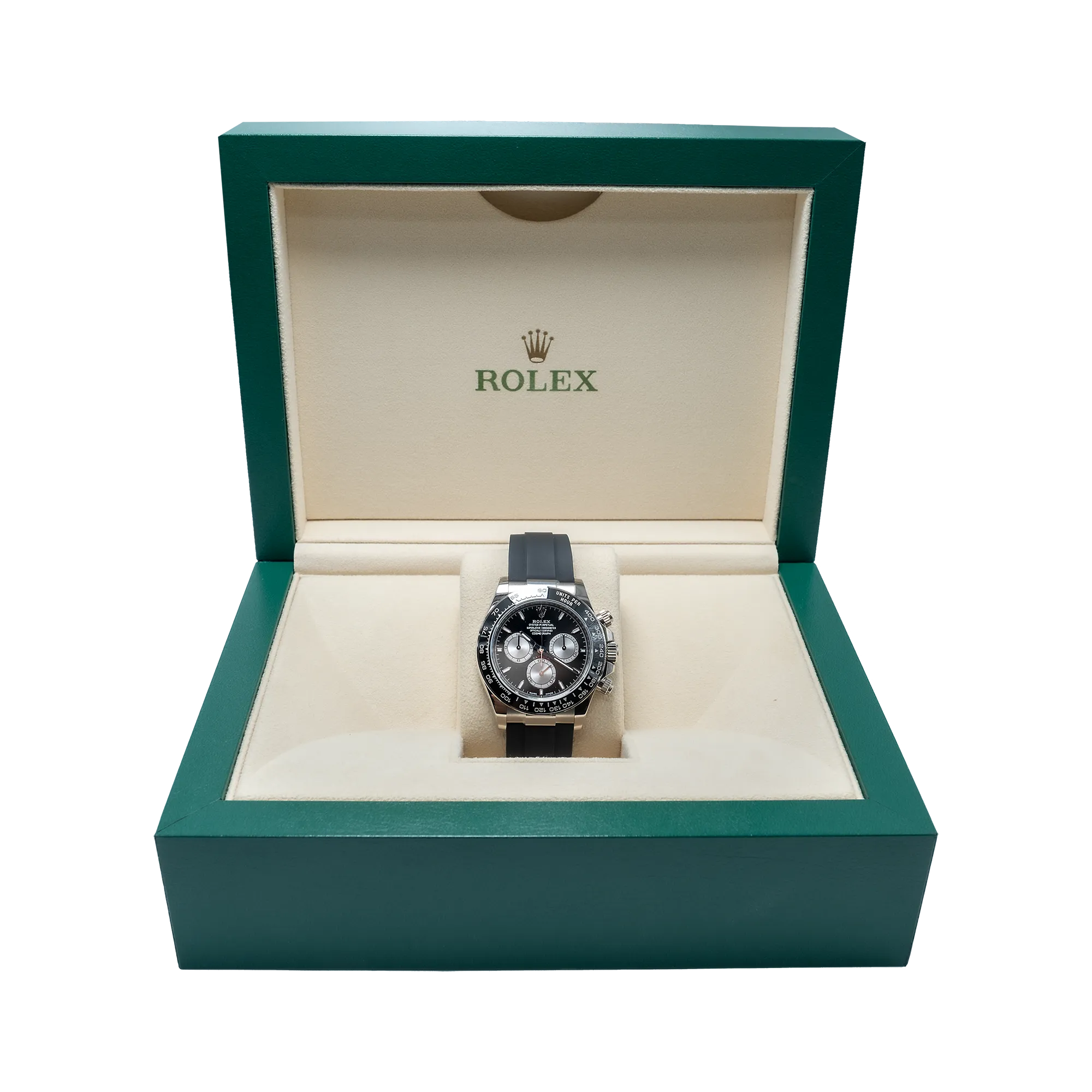 Rolex Daytona 126518LN, — White Dial, Oysterflex, Yellow Gold — view 4