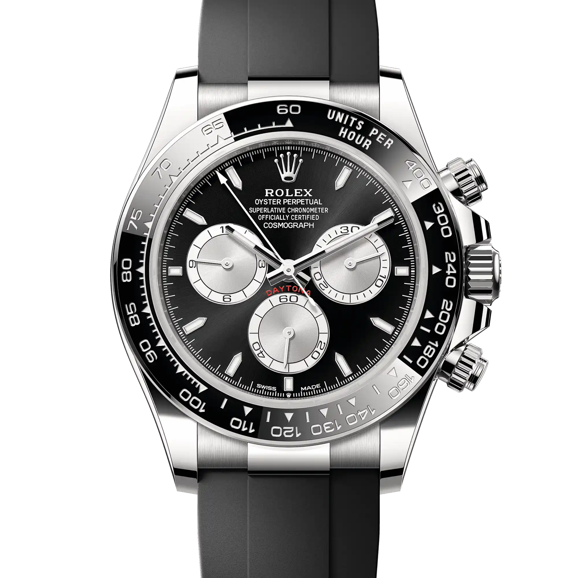 Rolex Daytona 126518LN, — White Dial, Oysterflex, Yellow Gold