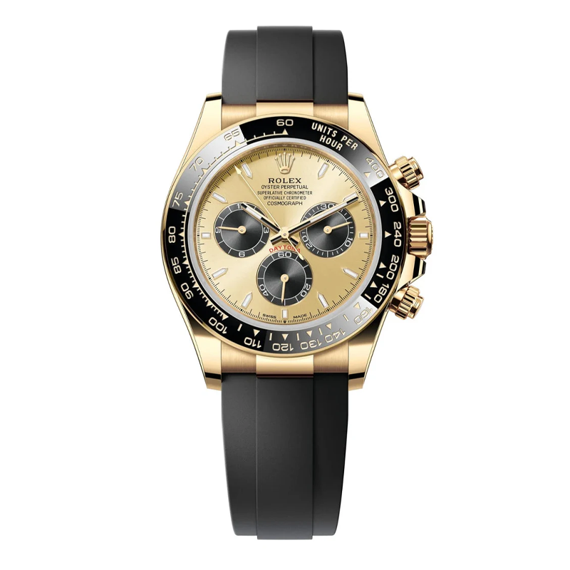 Rolex Daytona 40mm Yellow Gold Champagne Black Dial Oysterflex Bracelet 126518LN