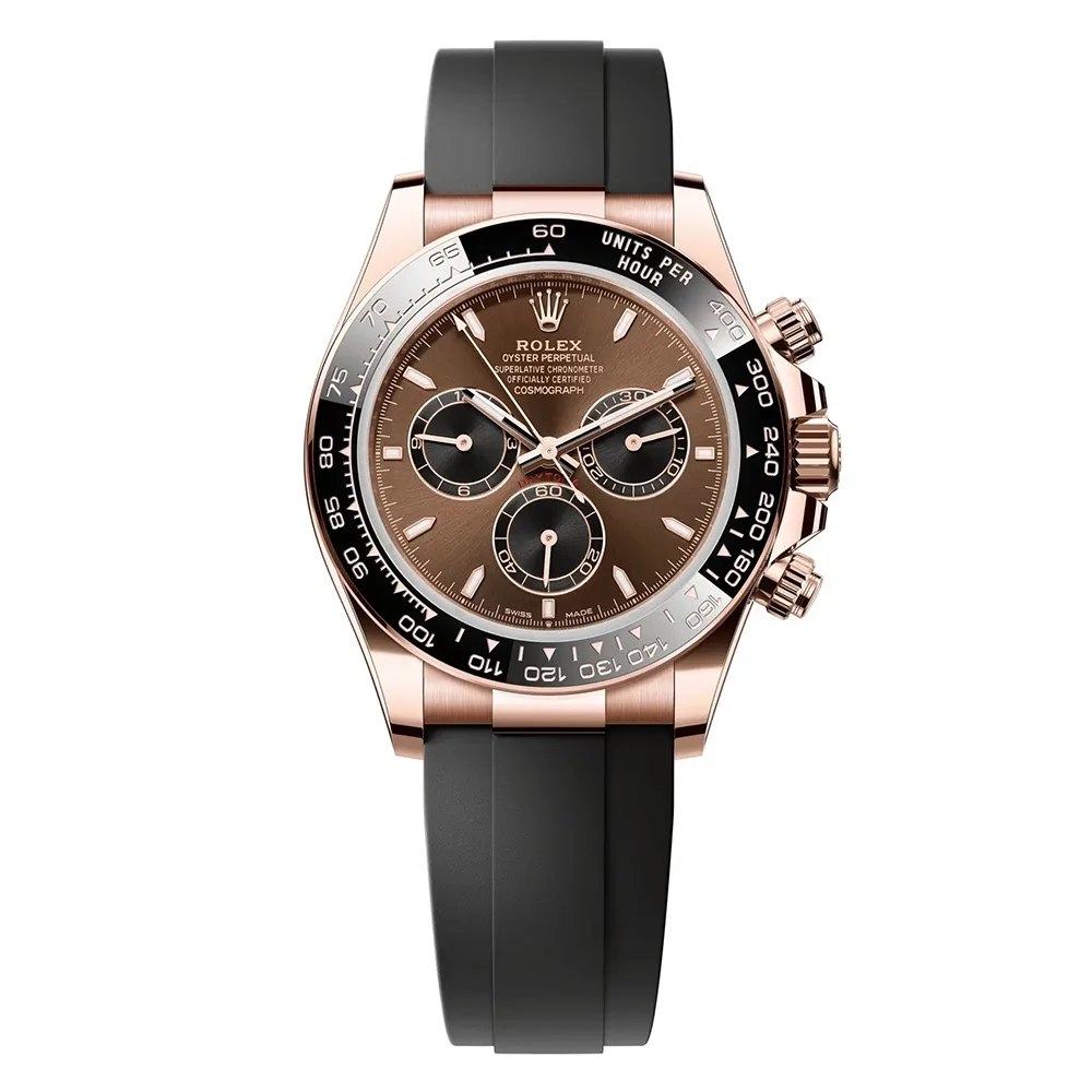 Rolex Daytona 40mm Everose Gold Brown Black Dial Oysterflex Bracelet 126515LN
