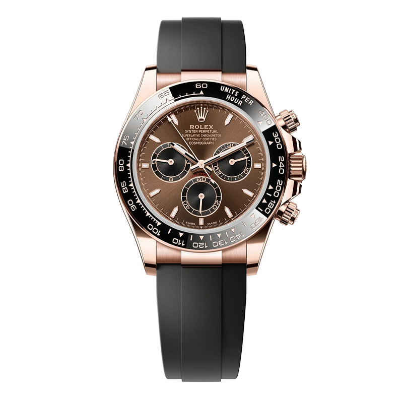 Rolex Daytona 40mm Everose Gold Brown Black Dial Oysterflex Bracelet 126515LN