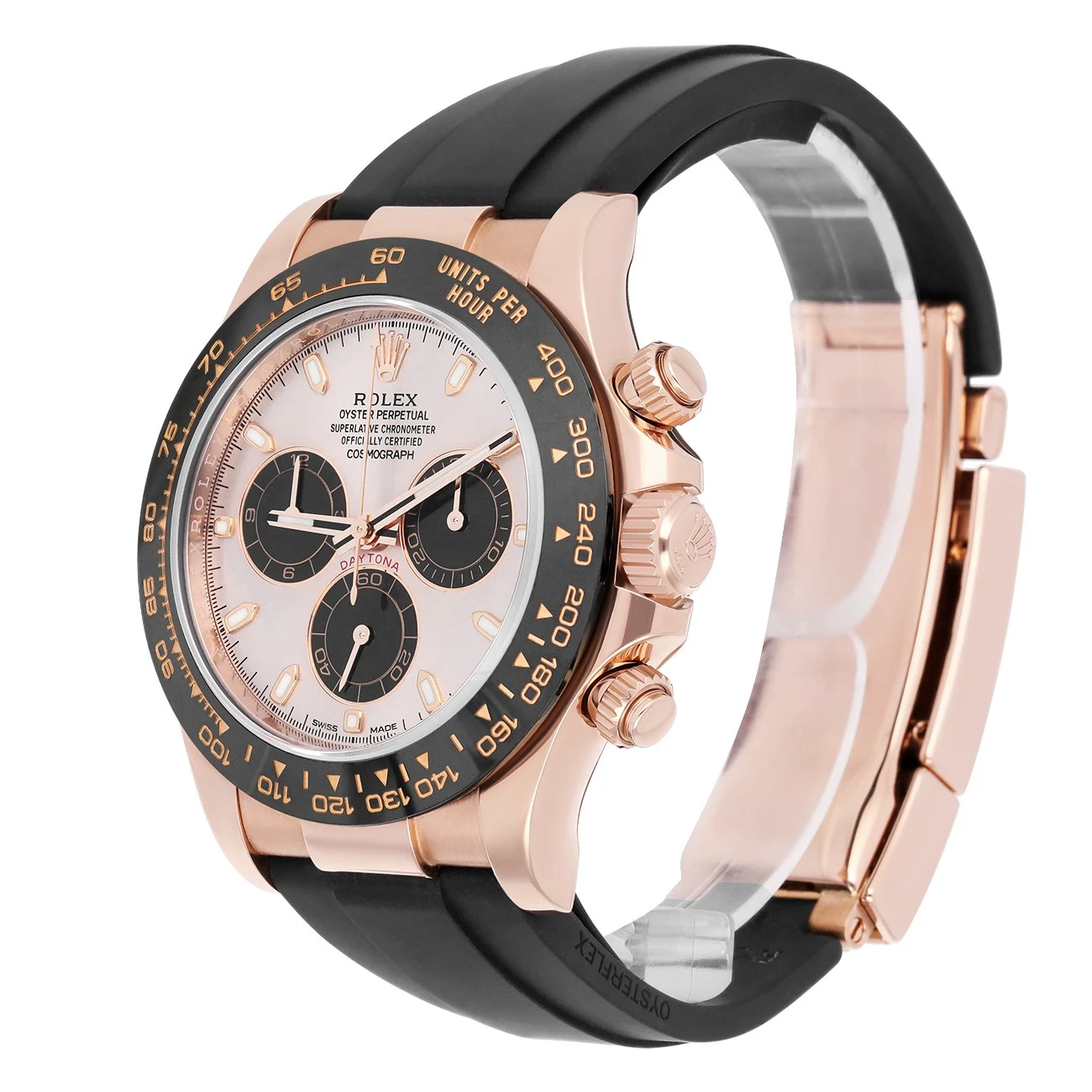 Rolex Daytona 40mm Everose Gold Sundust Black Dial Oysterflex Bracelet 126515LN — view 3